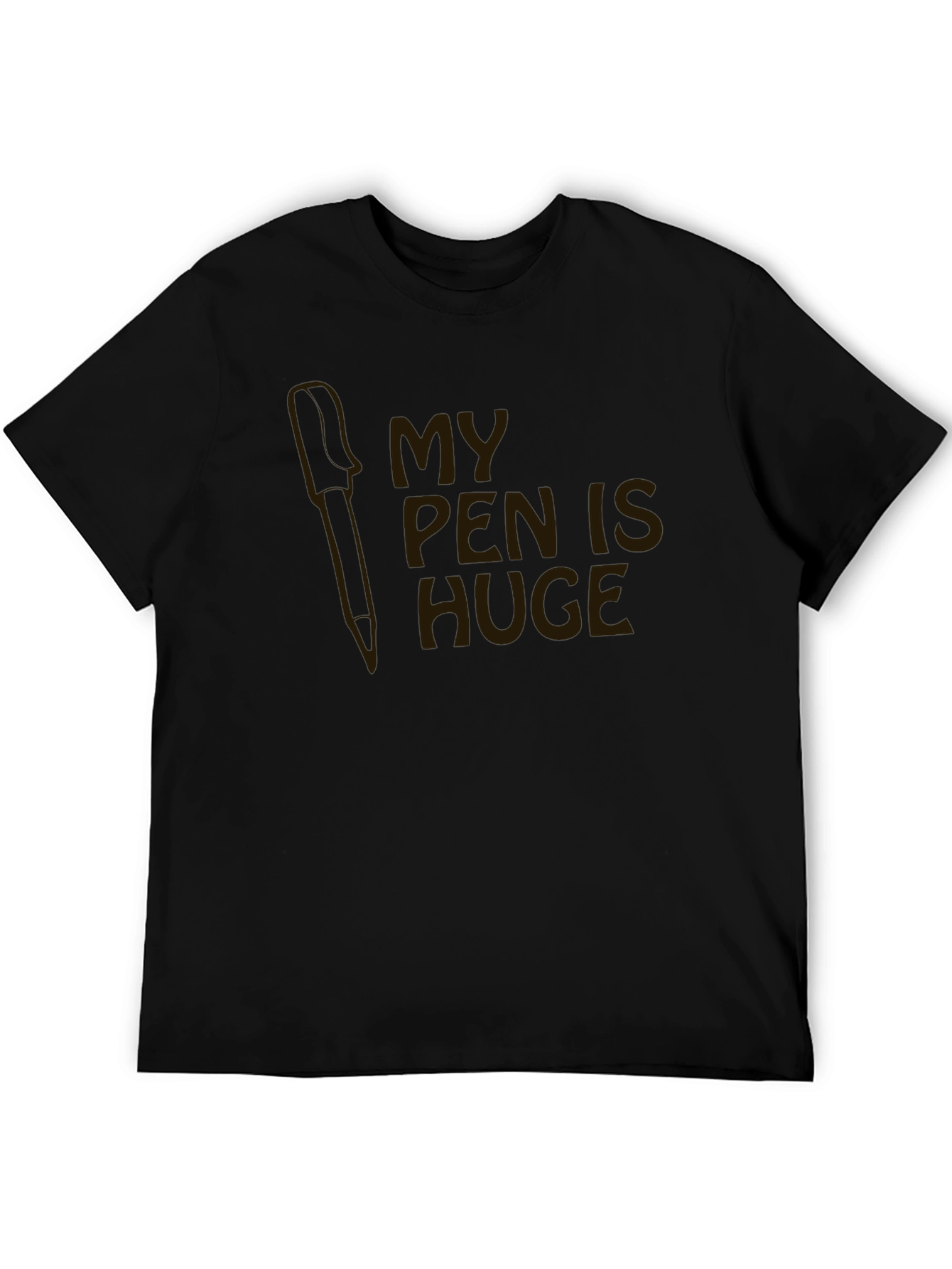 Black My Pen is Huge Funny Novelty Graphic T-Shirt view 5