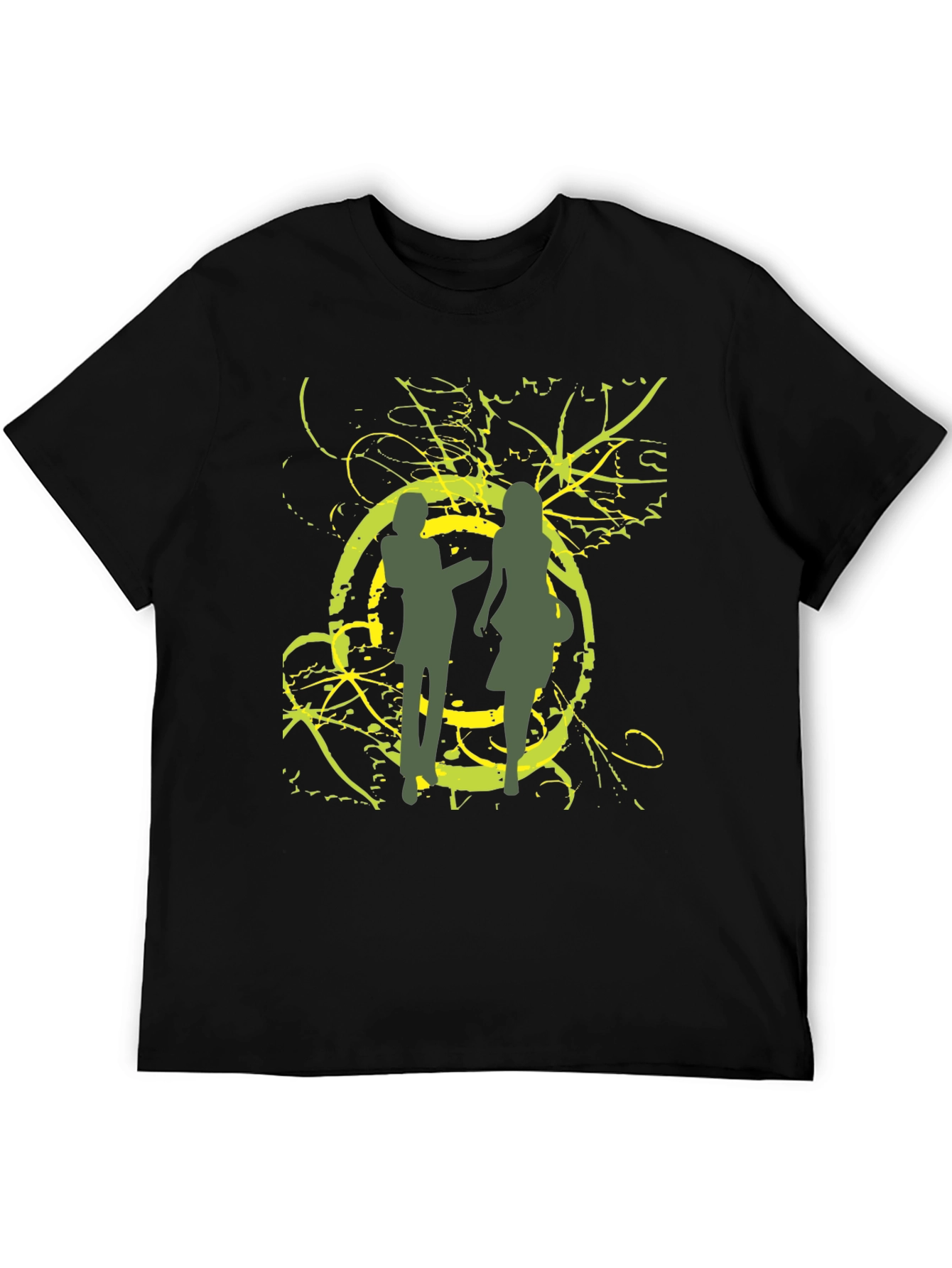 Black Abstract Silhouette Graphic T-Shirt view 5