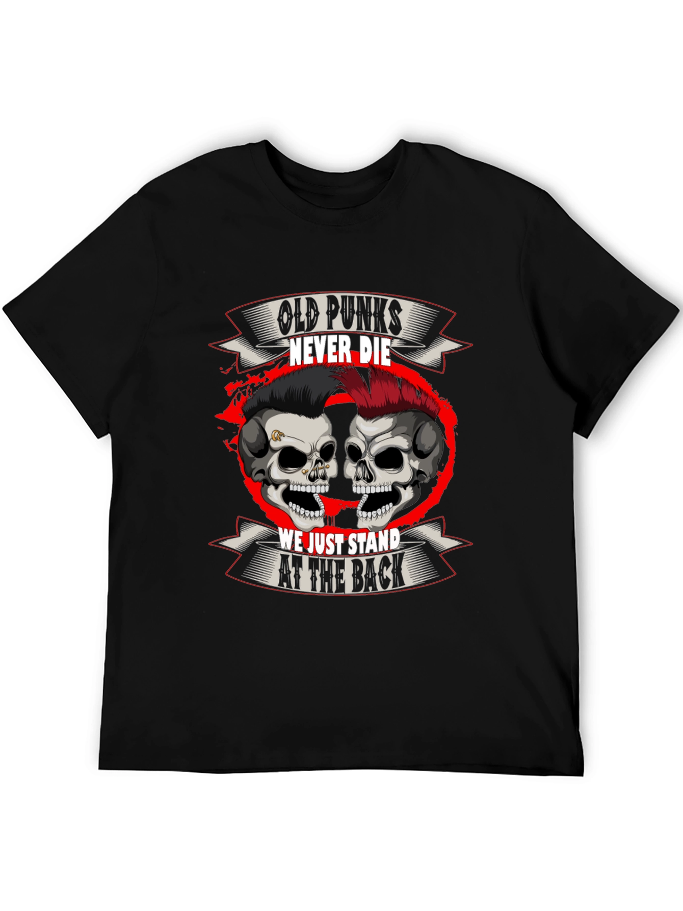 Black Old Punks Never Die T-Shirt view 5