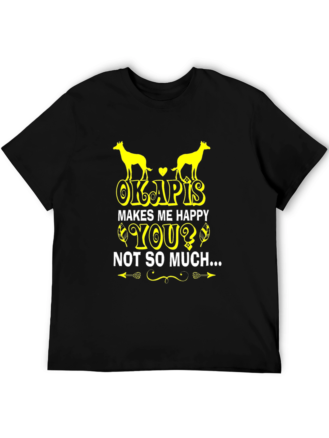 Black Funny Okapis Lover T-Shirt view 5