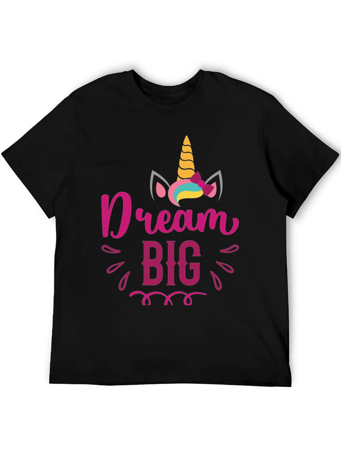 Black Dream Big Unicorn Graphic Tee view 5