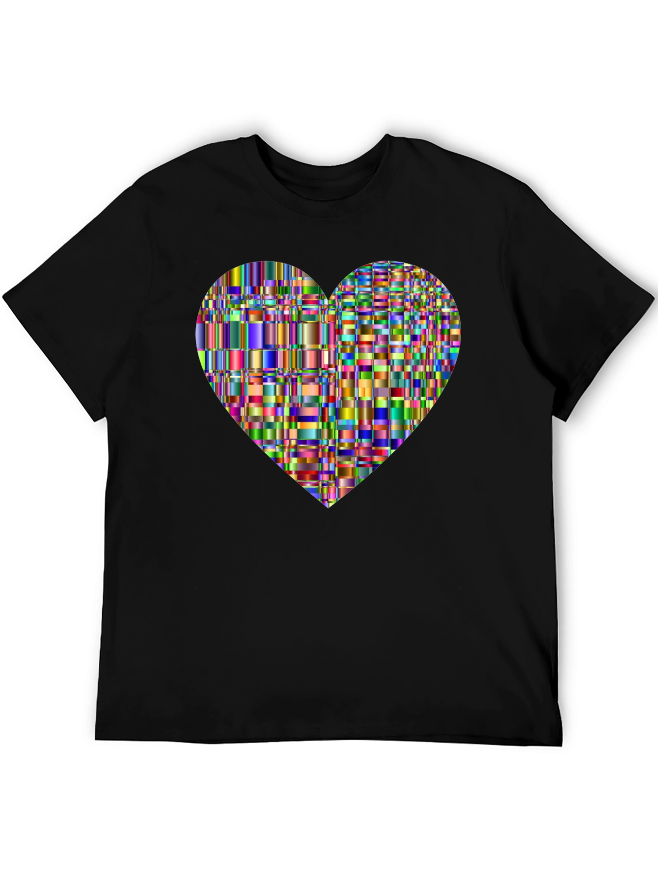 Black Abstract Heart Graphic T-Shirt view 5