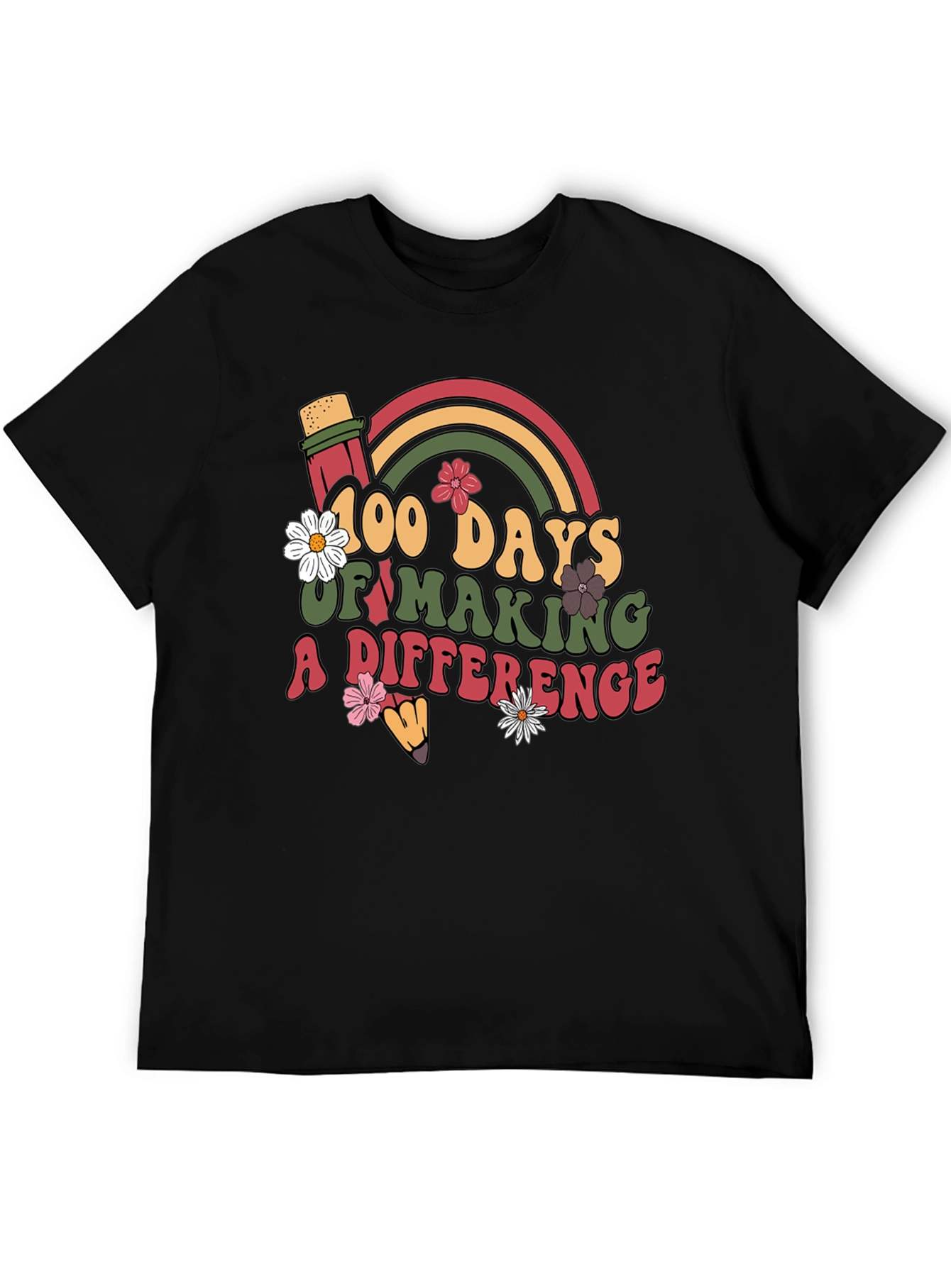 Black 100 Days of Making a Difference T-Shirt view 5