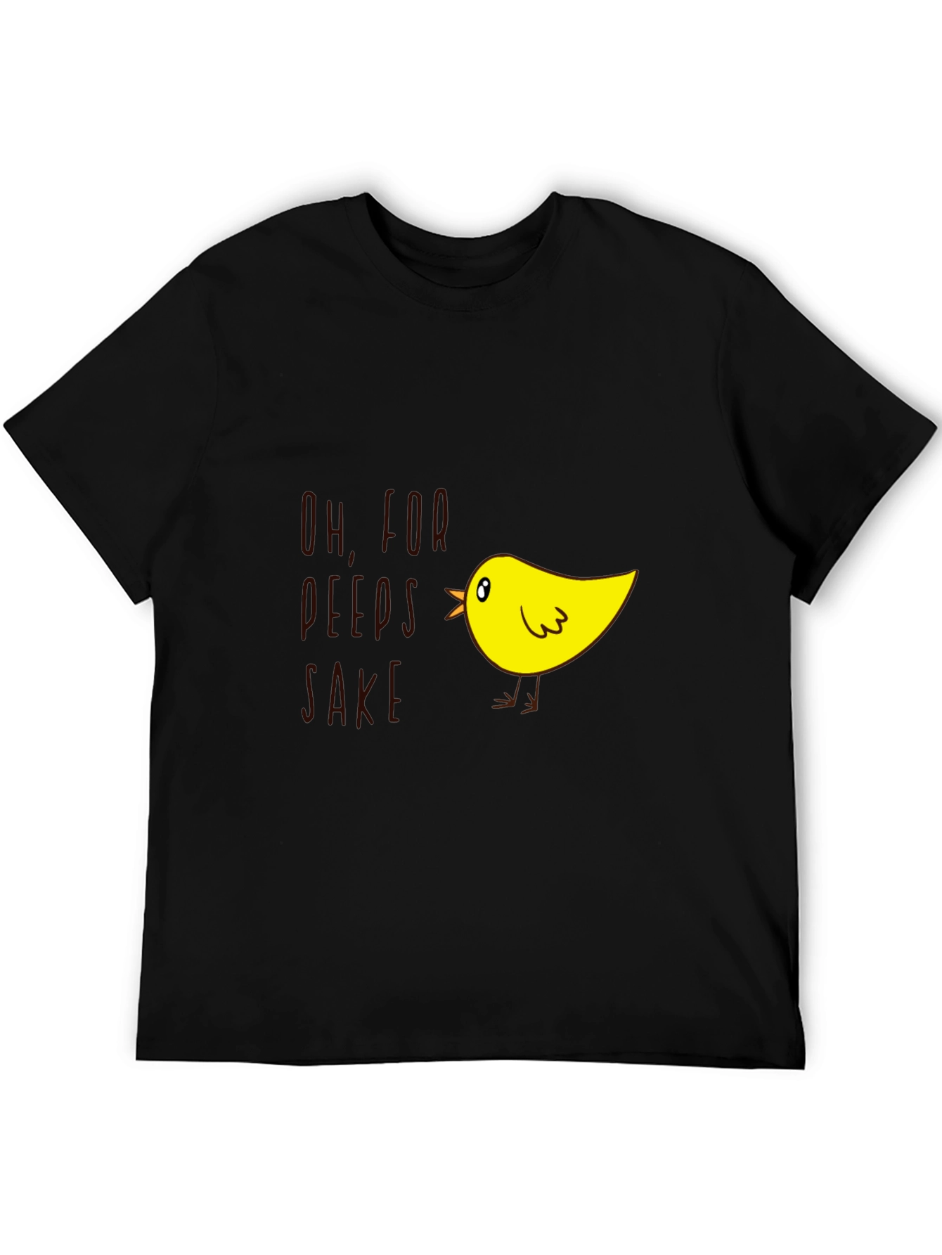 Black Funny Chick T-Shirt - "Oh, For Peep's Sake!" view 5