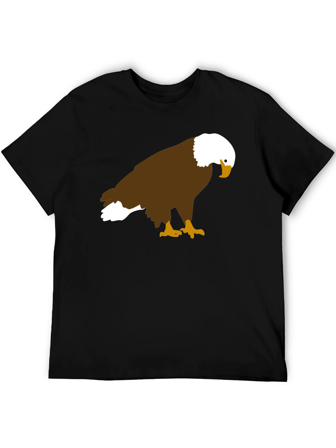 Black Bald Eagle Graphic Tee - Black Cotton Blend view 5