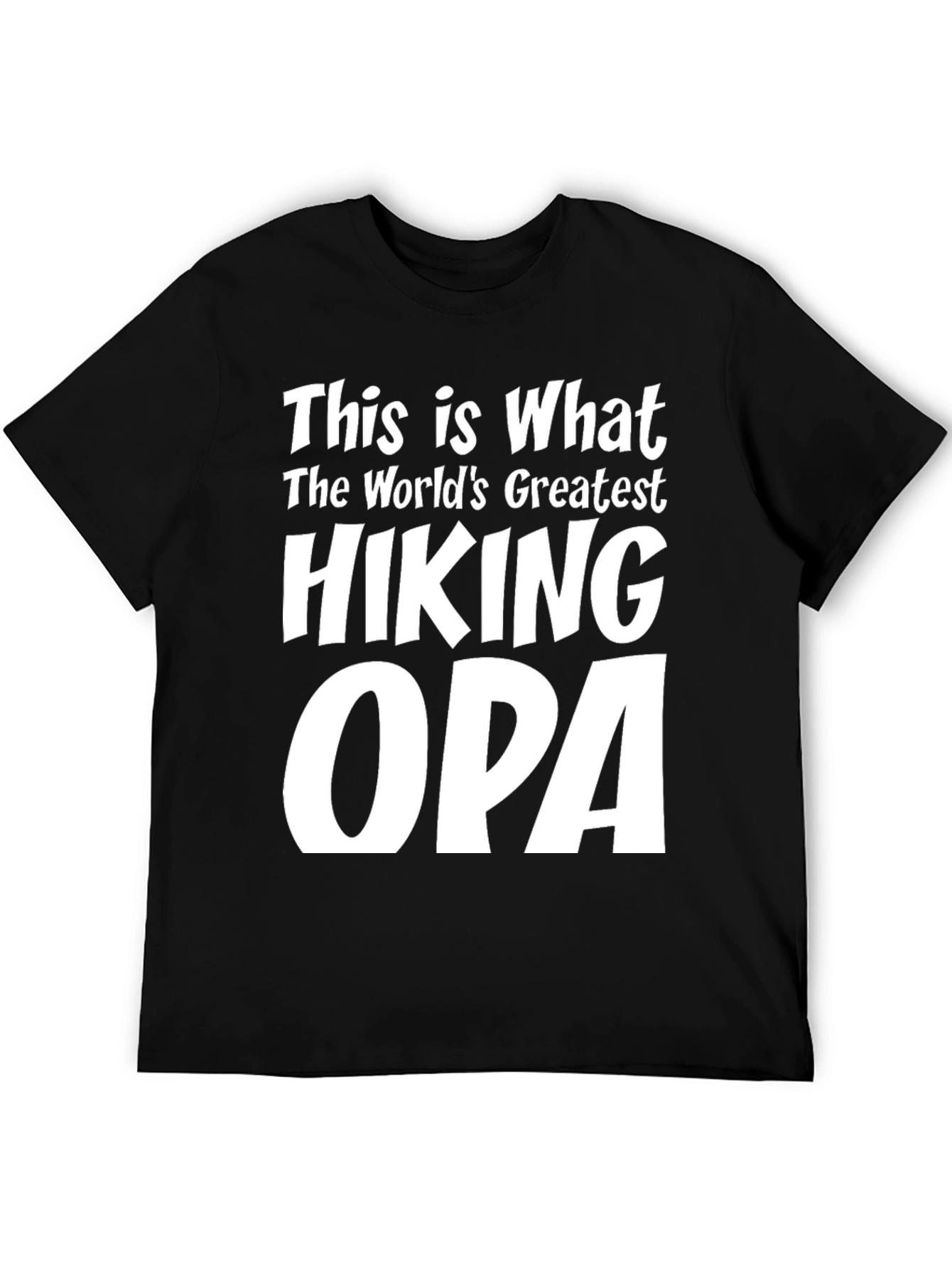 Black Hiking Opa T-Shirt - World's Greatest Hiker Grandpa Tee view 5