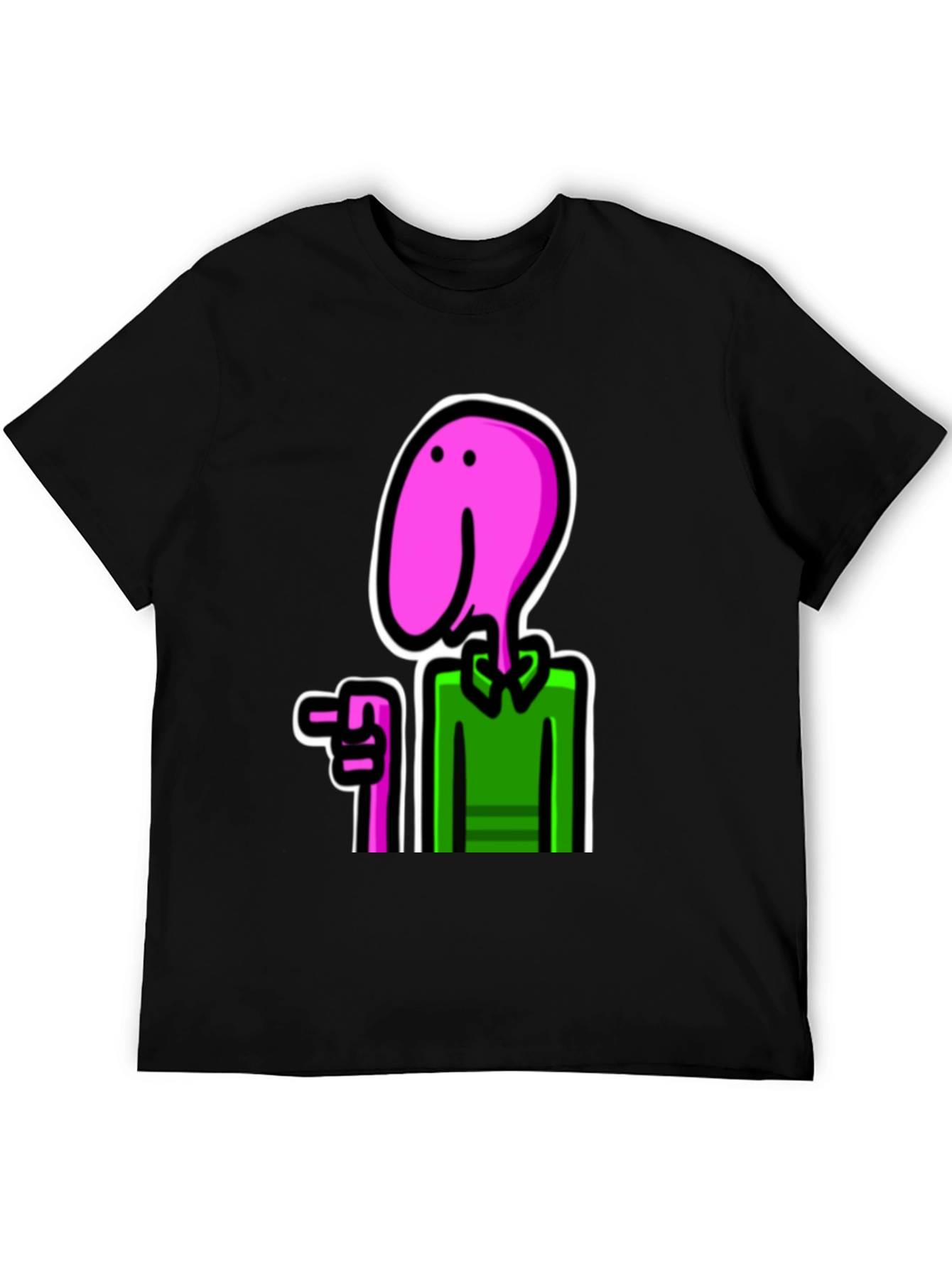 Black Cartoon Man T-Shirt view 5