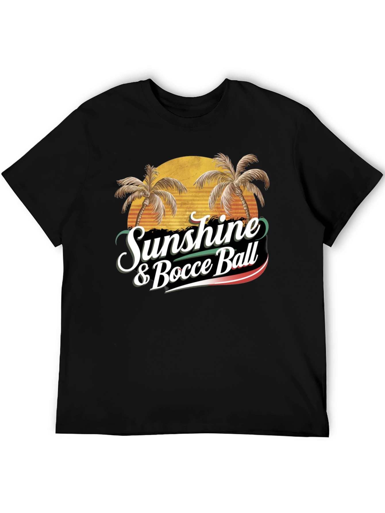 Black Sunshine & Bocce Ball T-Shirt view 5