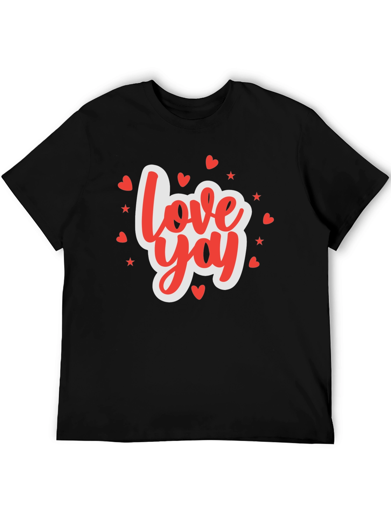 Black Love Yay Valentine's Day Graphic T-Shirt view 5