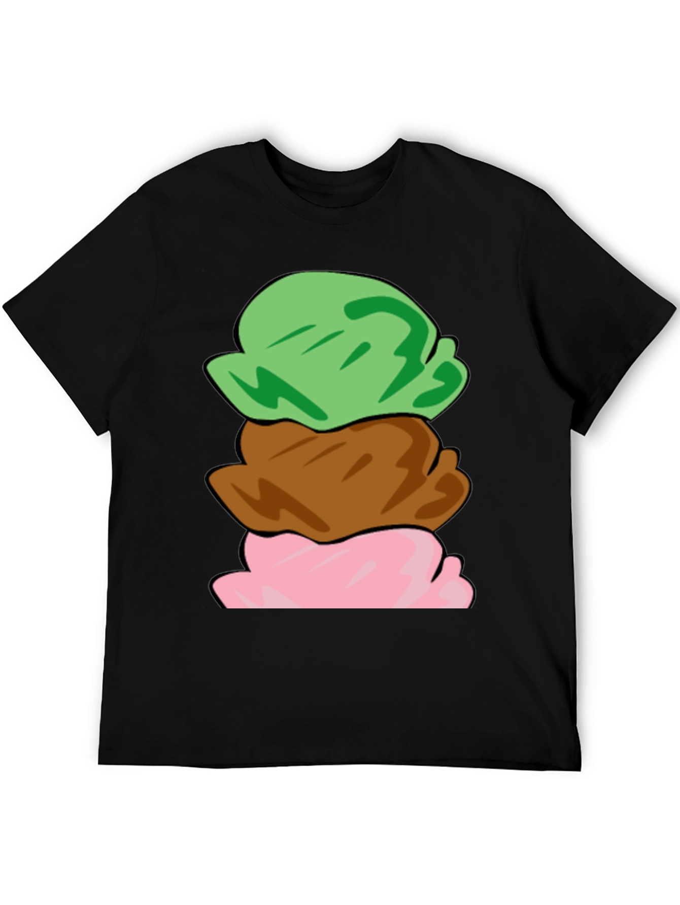Black Ice Cream Scoop T-Shirt - Black Cotton Tee view 5