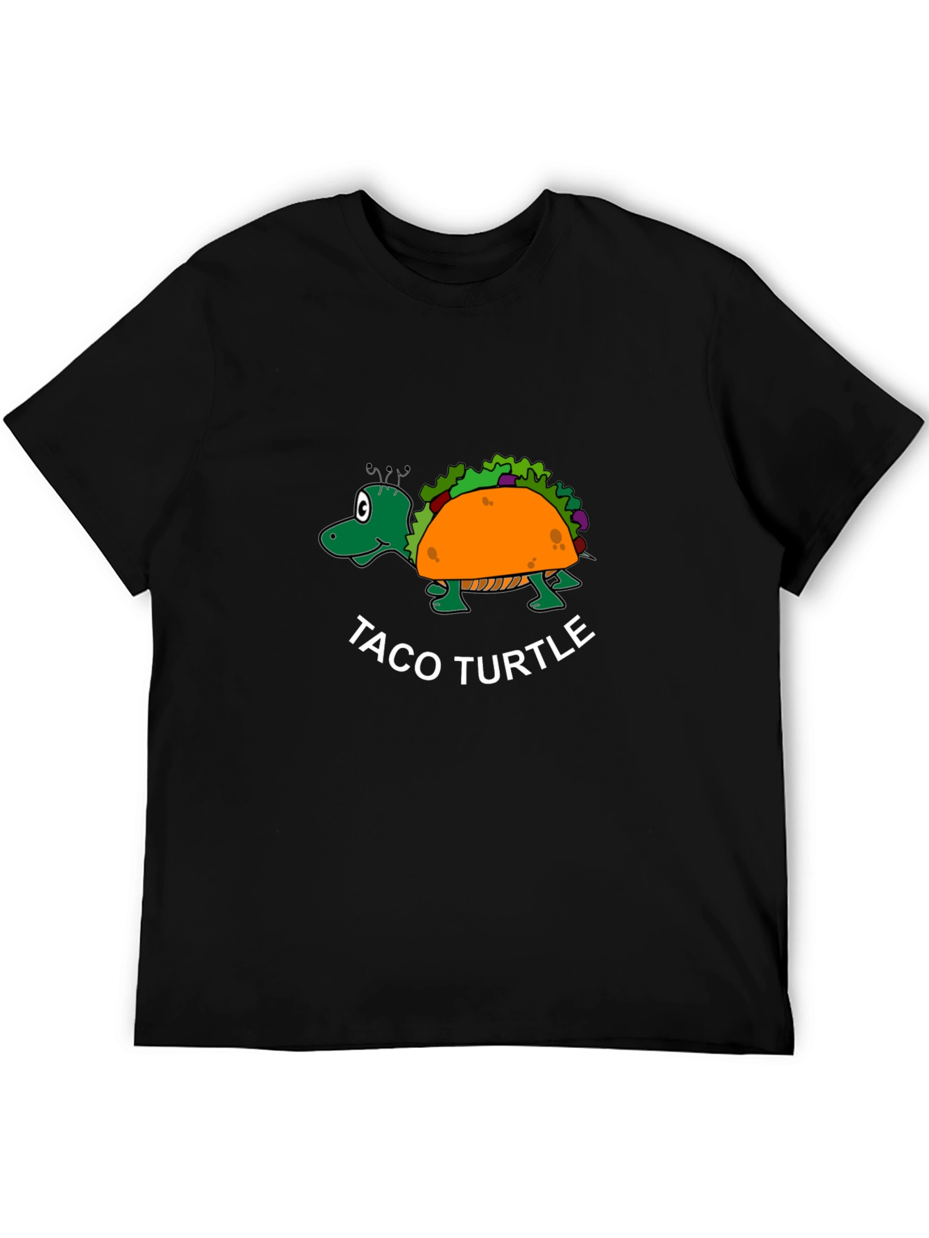 Black Taco Turtle Black T-Shirt - Funny Graphic Tee view 5