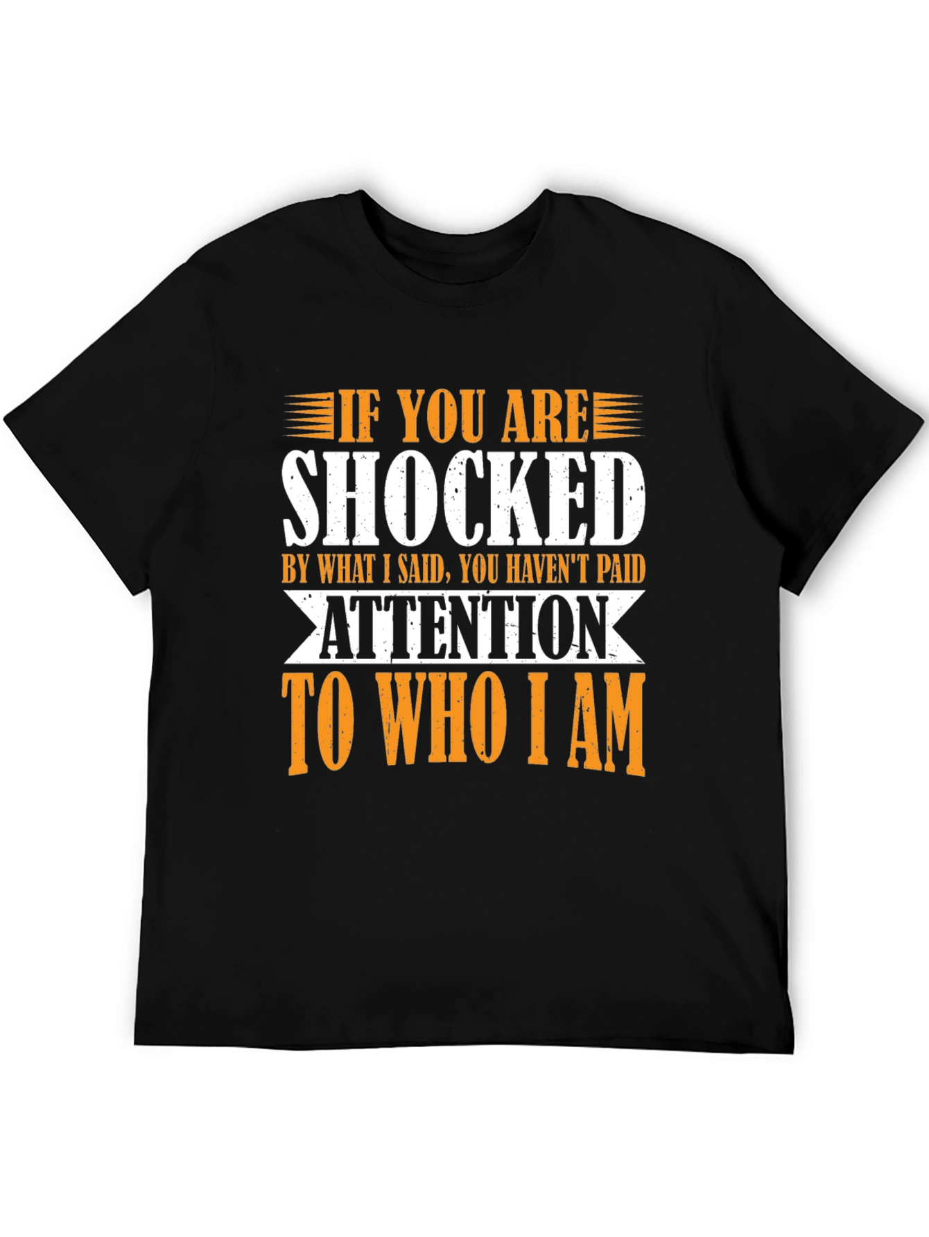 Black Shocked Funny Sarcastic Graphic T-Shirt view 5