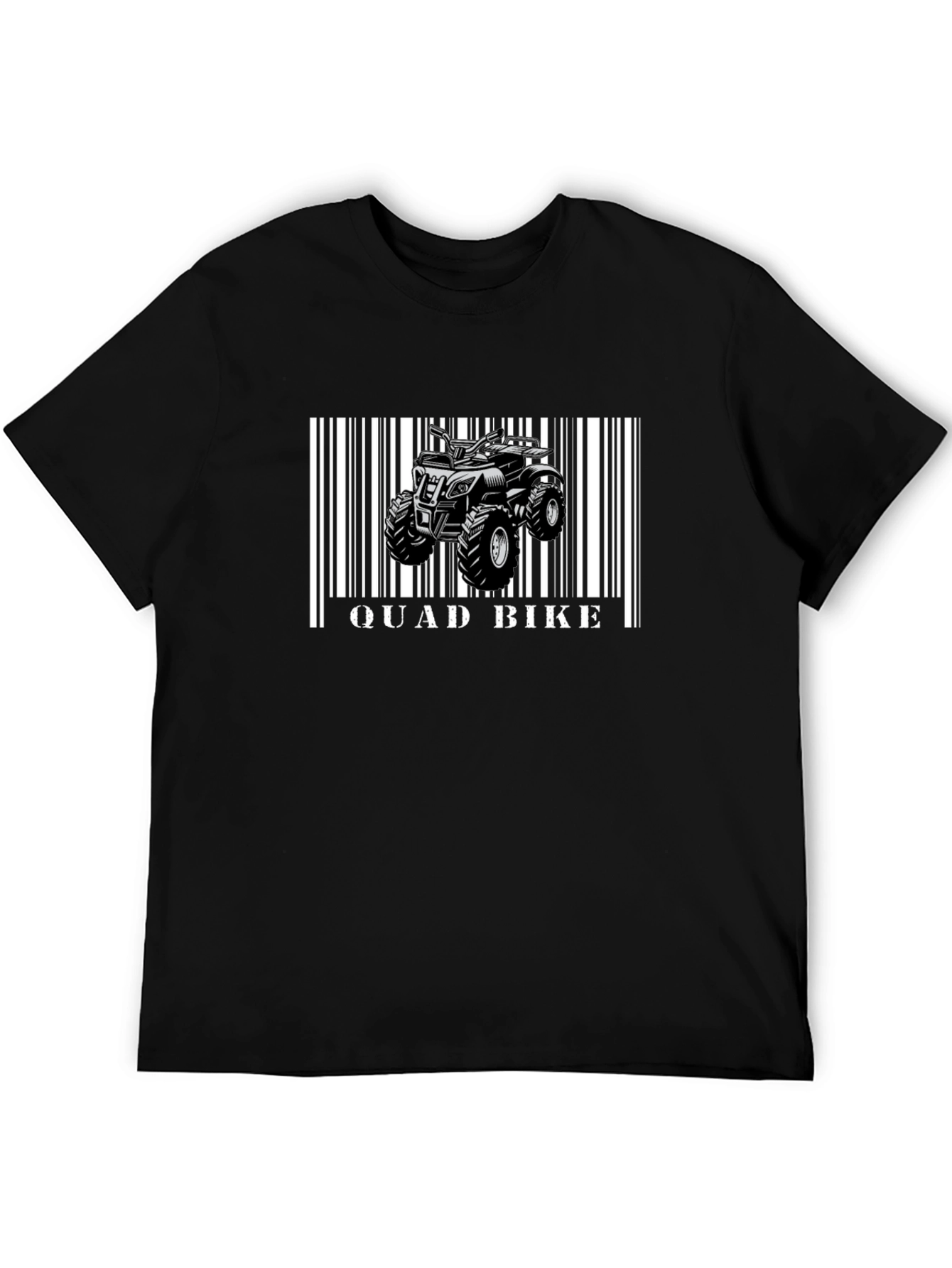 Black Quad Bike Barcode T-Shirt - Black view 5