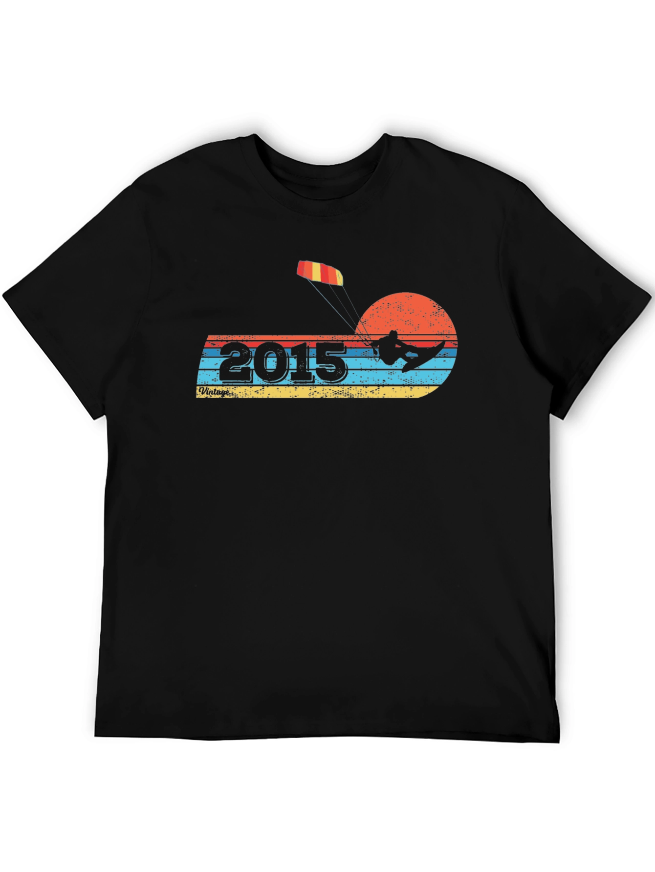 Black Vintage 2015 Kitesurfing T-Shirt view 5
