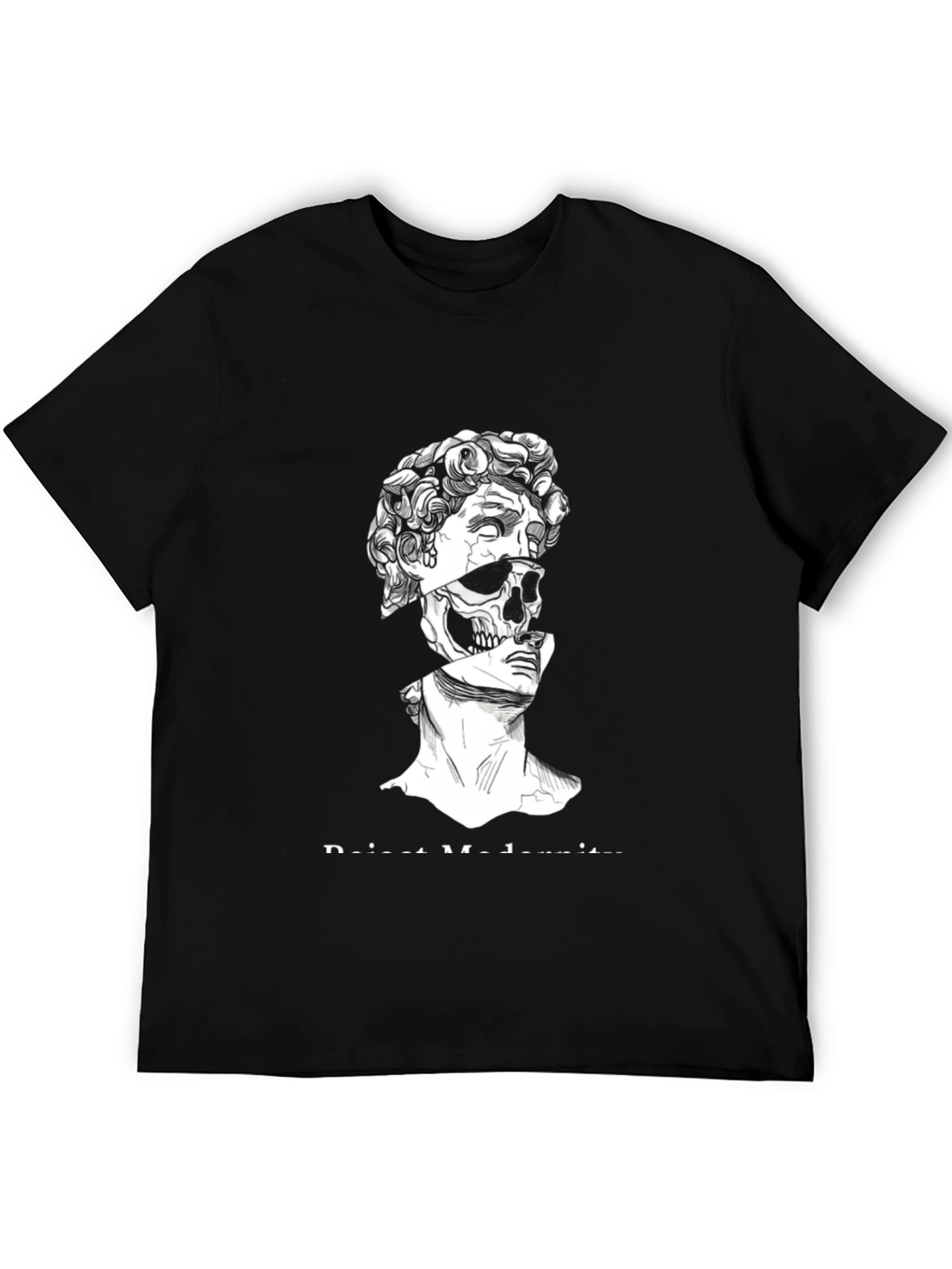 Black Skull David T-Shirt - Modern Art Tee view 5