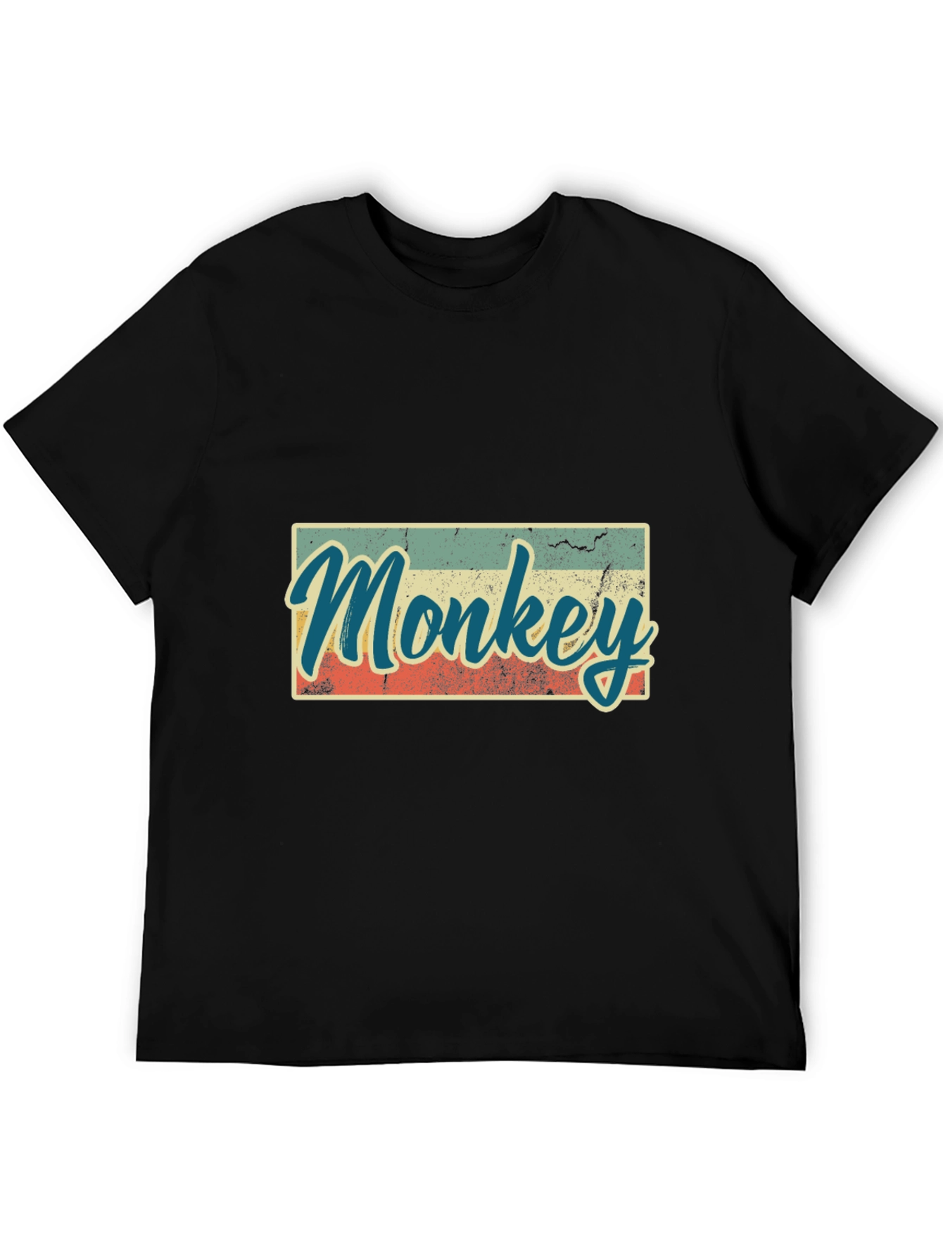 Black Retro Monkey Graphic T-Shirt - Casual Tee view 5
