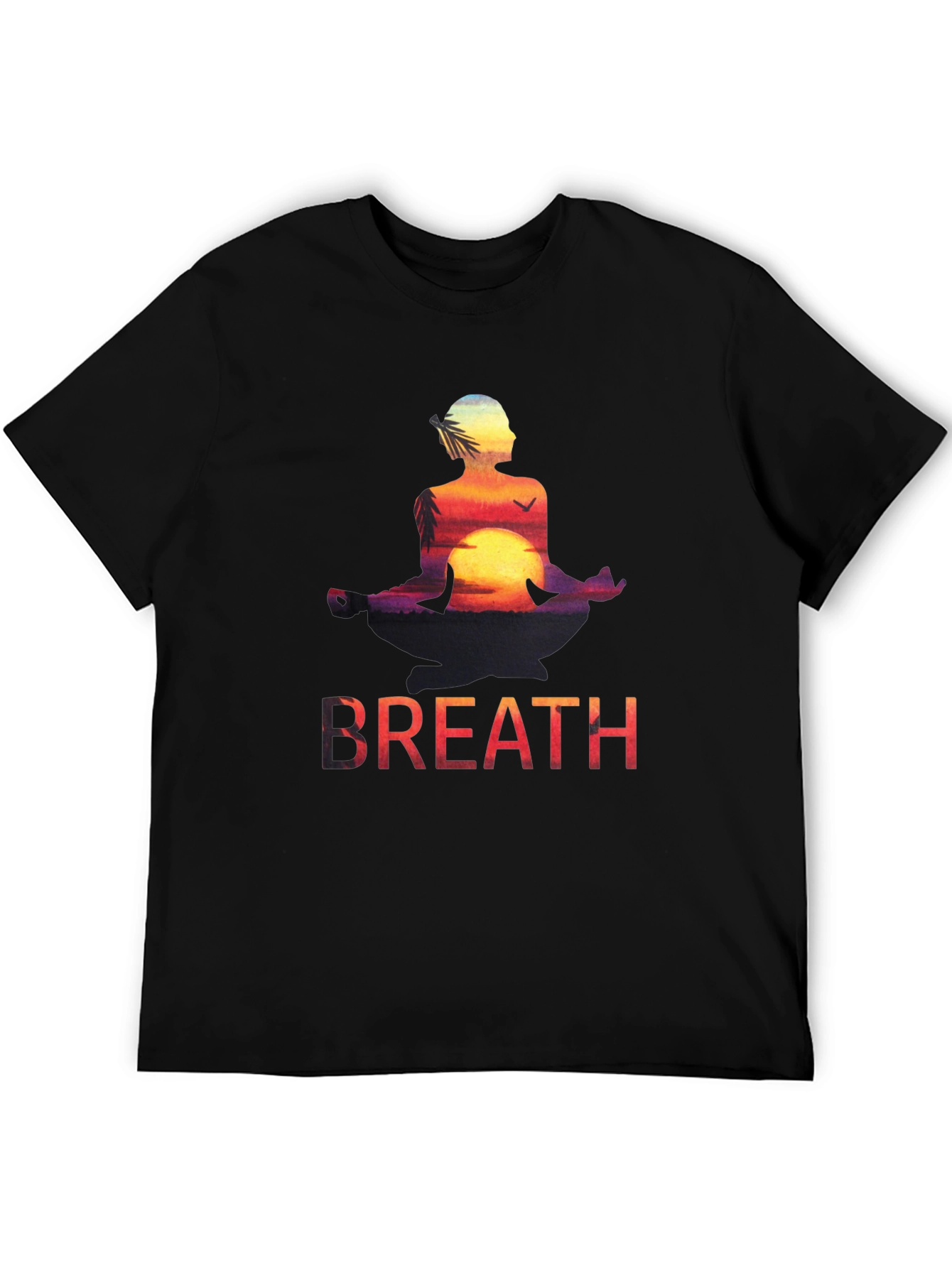 Black Zen Breath Meditation Graphic Tee view 5