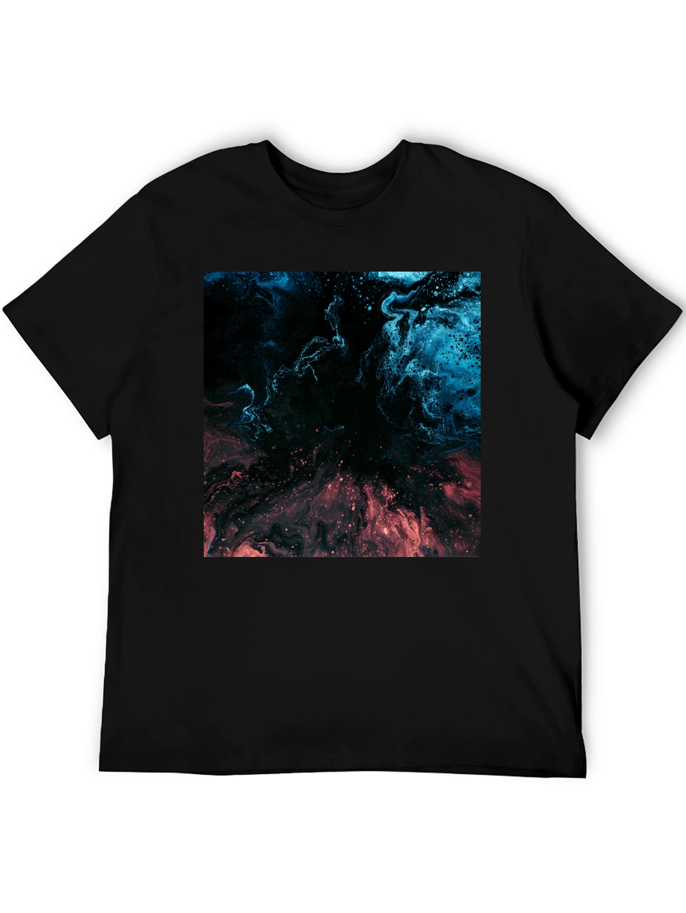 Black Abstract Nebula Graphic Black T-Shirt view 5