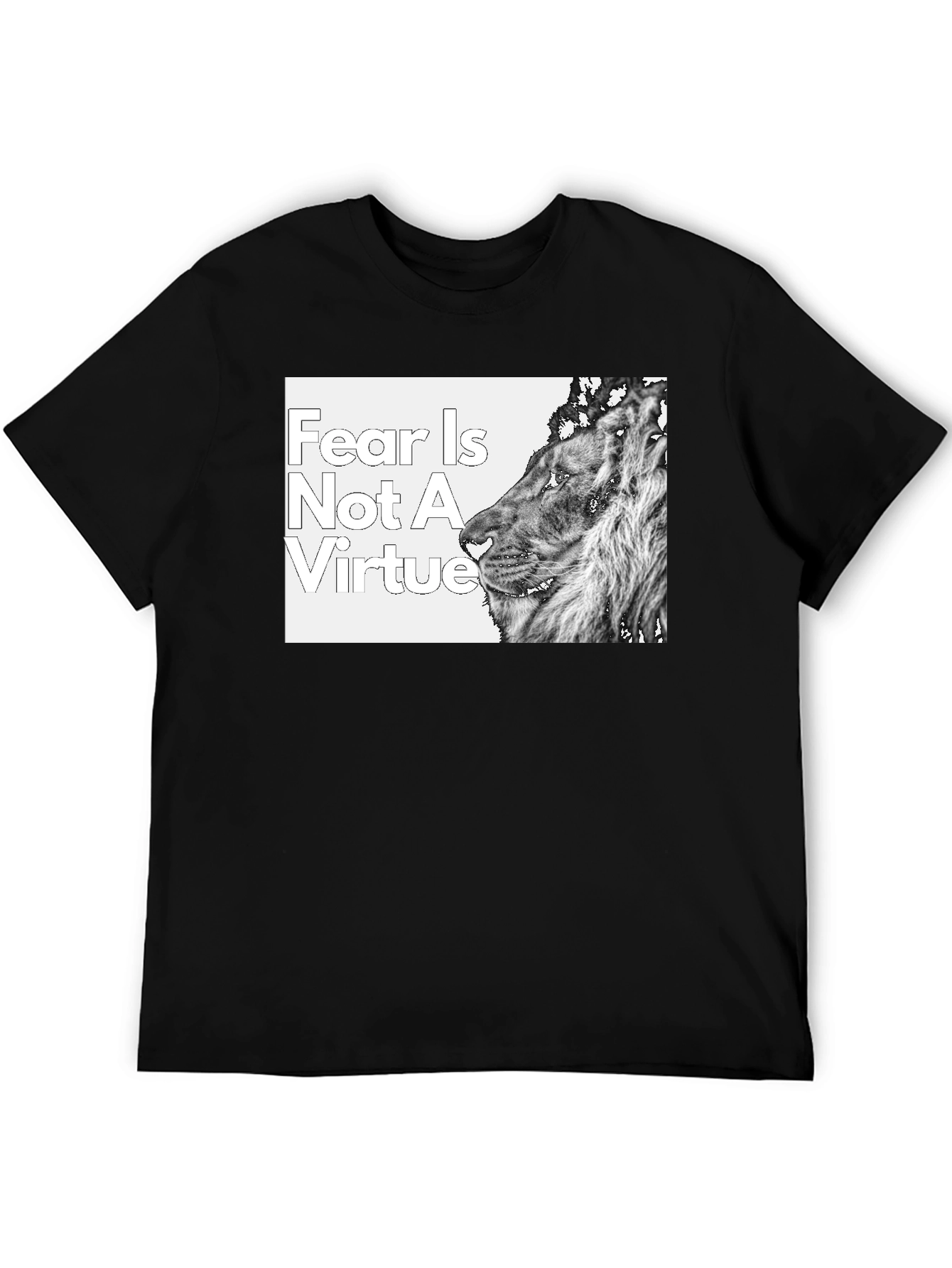 Black Fear is Not a Virtue Lion T-Shirt view 5
