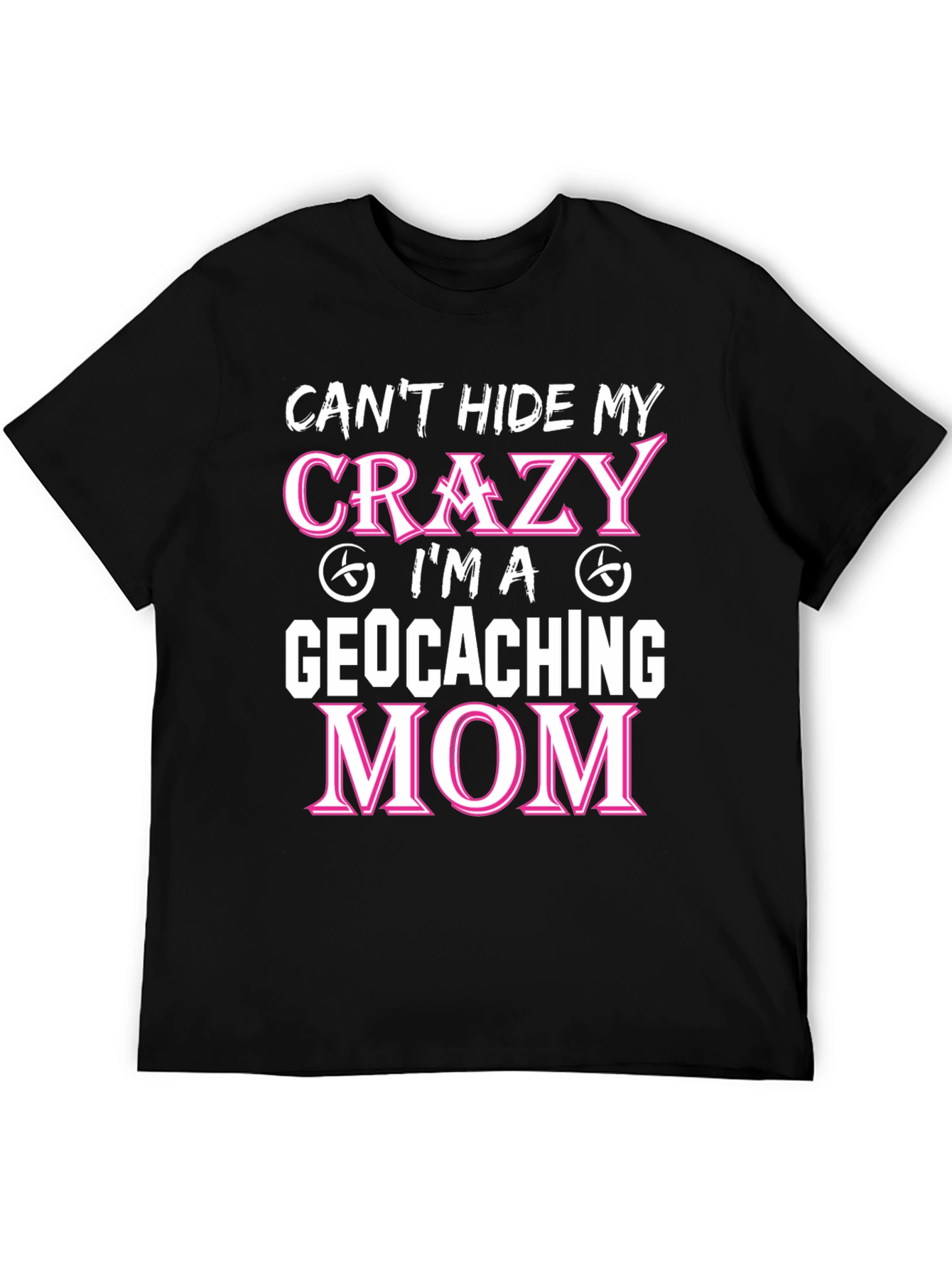 Black Crazy Geocaching Mom T-Shirt view 5