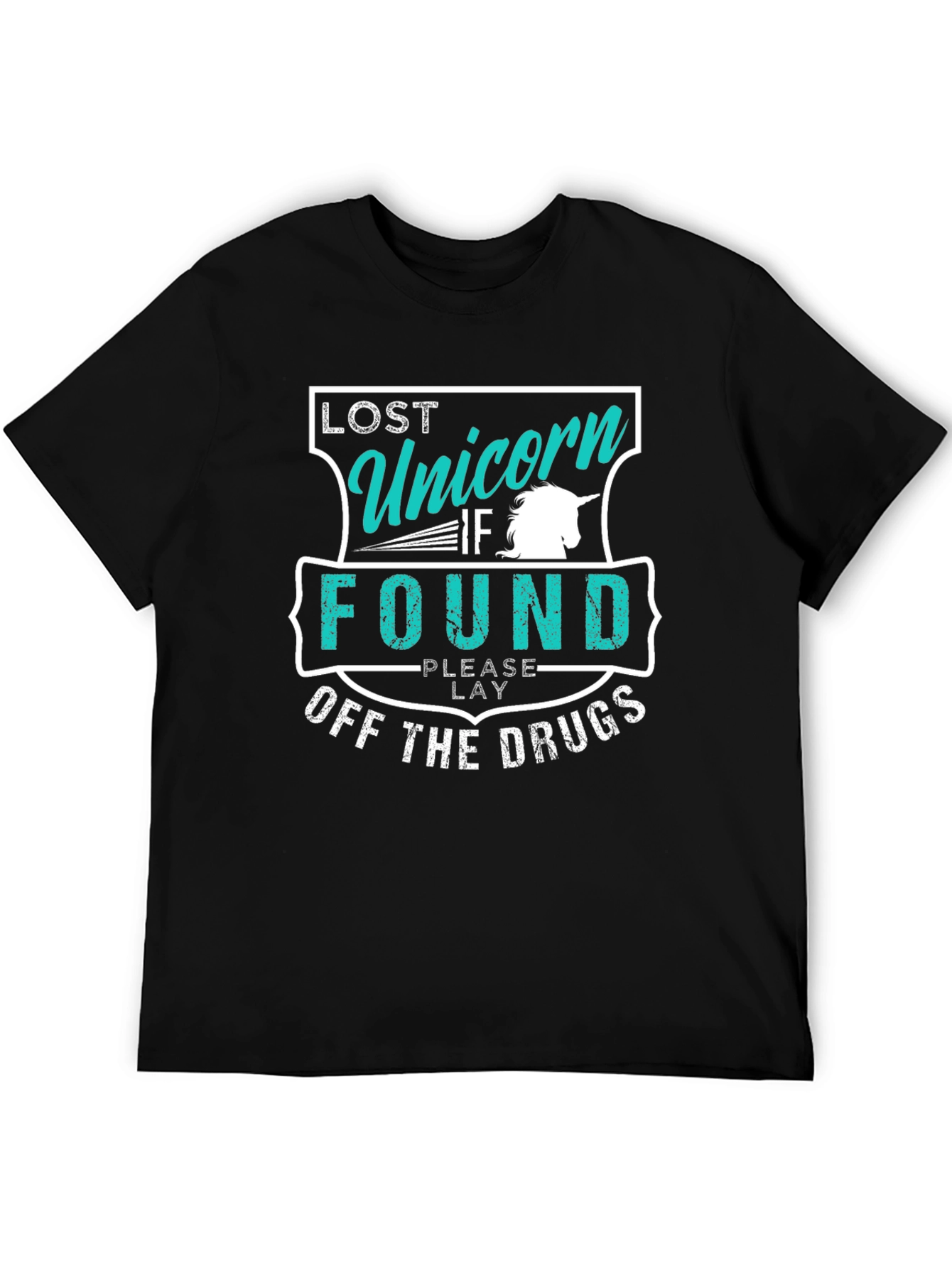 Black Lost Unicorn Humor T-Shirt view 5