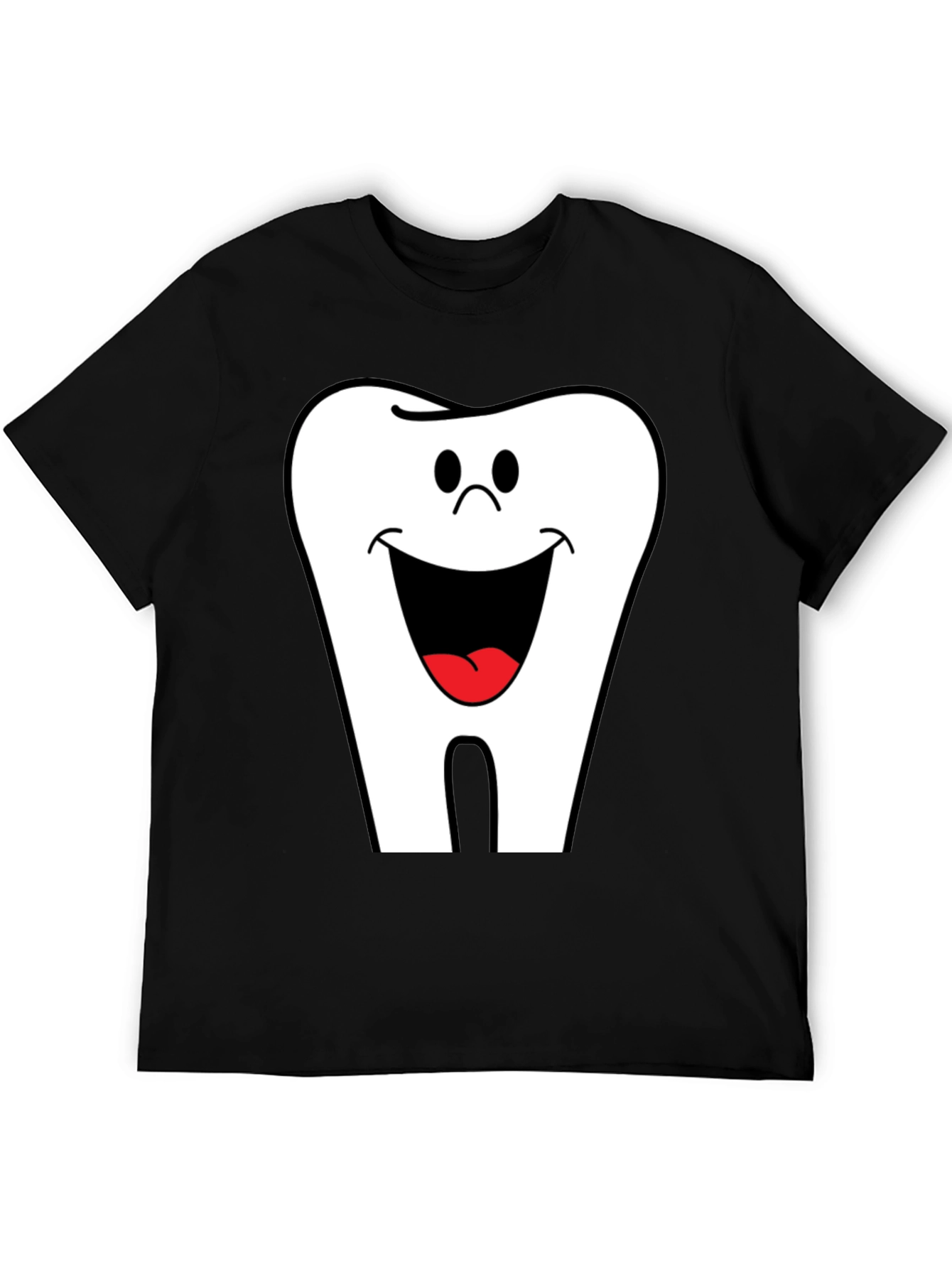 Black Smiling Tooth Graphic T-Shirt - Black Cotton Tee view 5