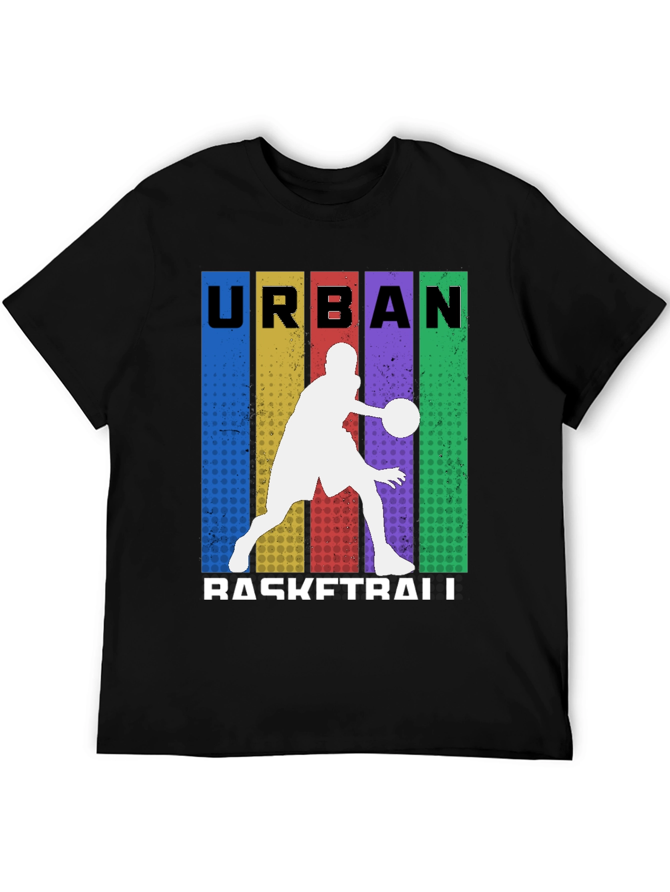 Black Urban Basketball Graphic Tee - Black view 5