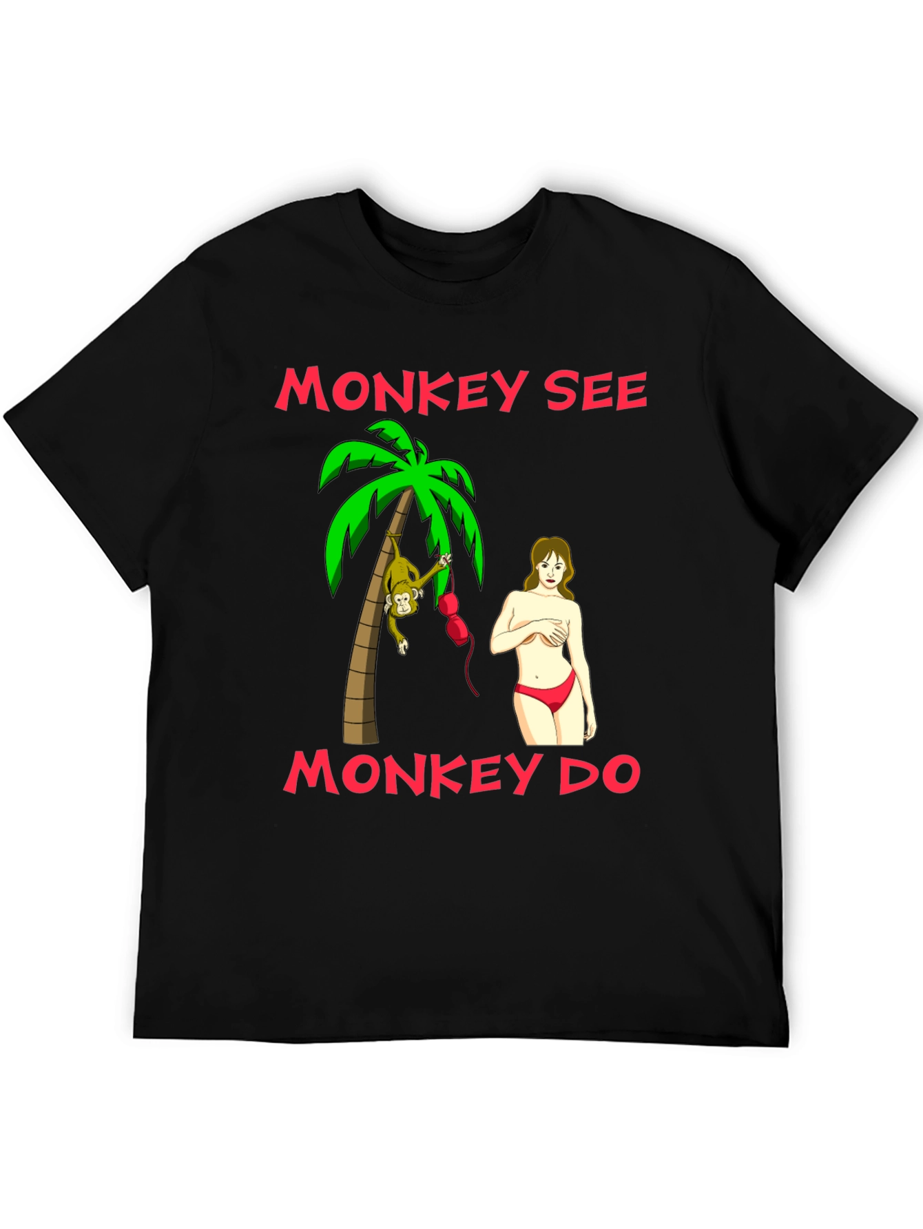 Black Monkey See Monkey Do Graphic T-Shirt view 5