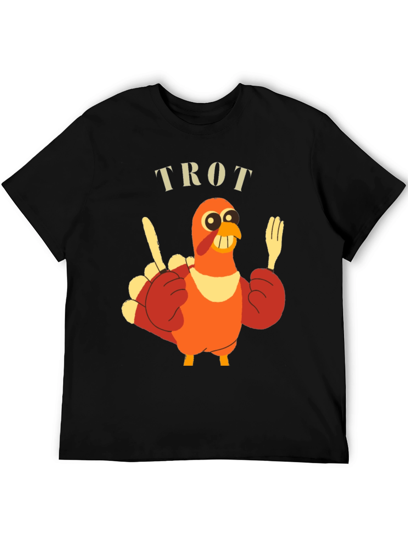 Black Funny Turkey Trot T-Shirt view 5