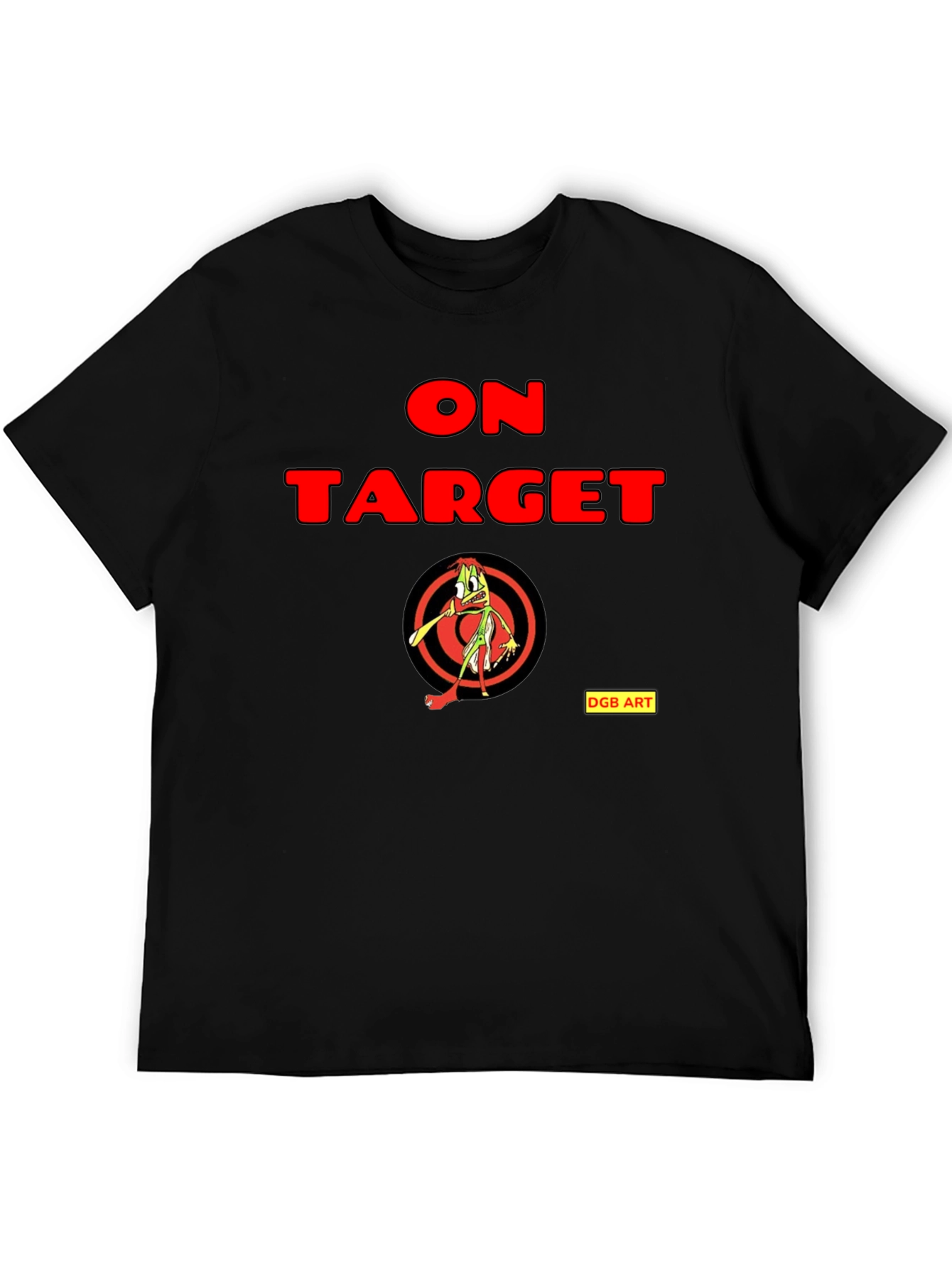 Black On Target Graphic Tee - Funny Cartoon Archer view 5