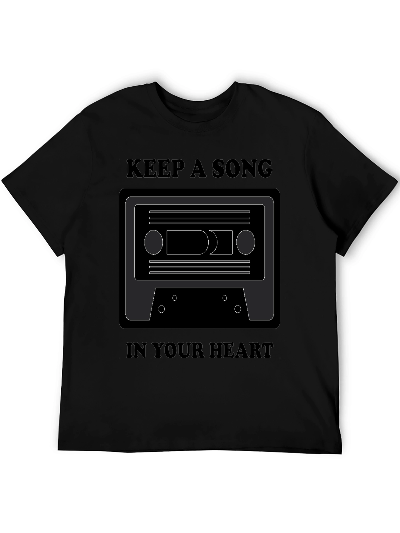 Black Retro Cassette Tape T-Shirt view 5