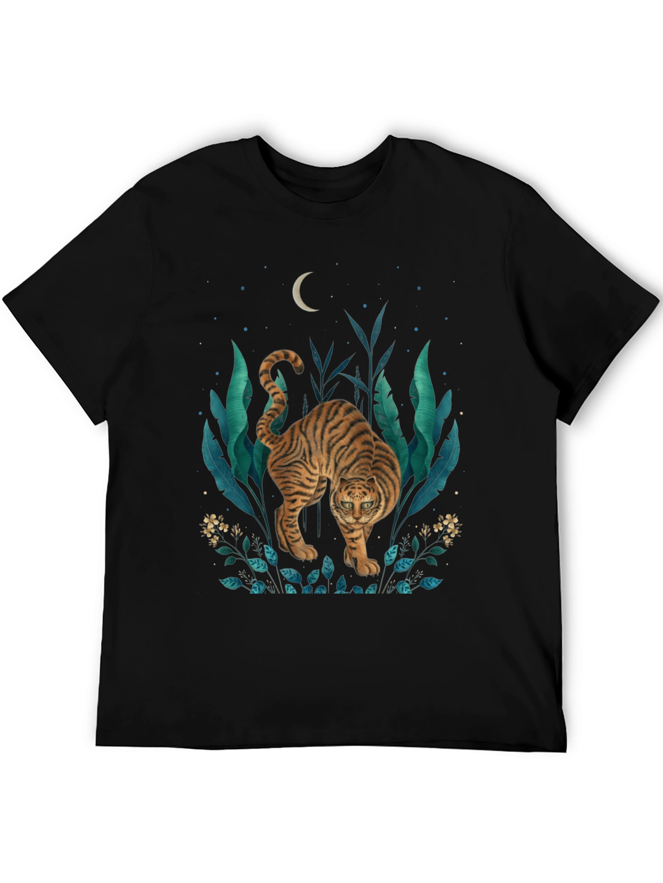 Black Tiger Graphic Print T-Shirt - Jungle Moon Design view 5