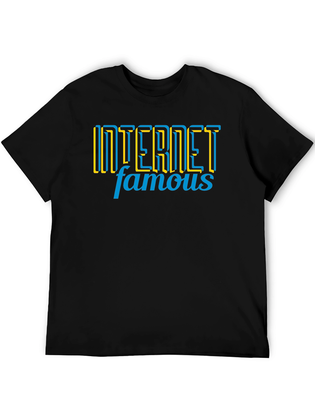 Black Internet Famous Graphic Tee - Black Crew Neck T-Shirt view 5