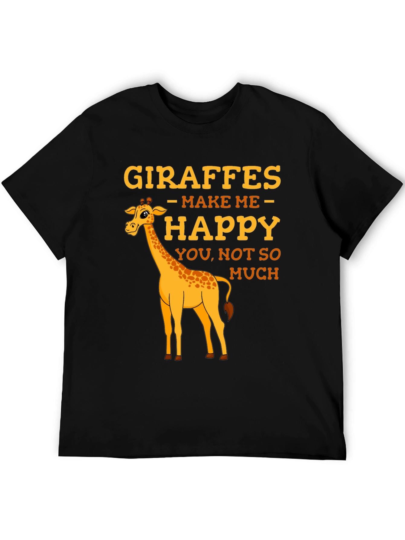 Black Giraffe T-Shirt: Makes Me Happy Graphic Tee view 5