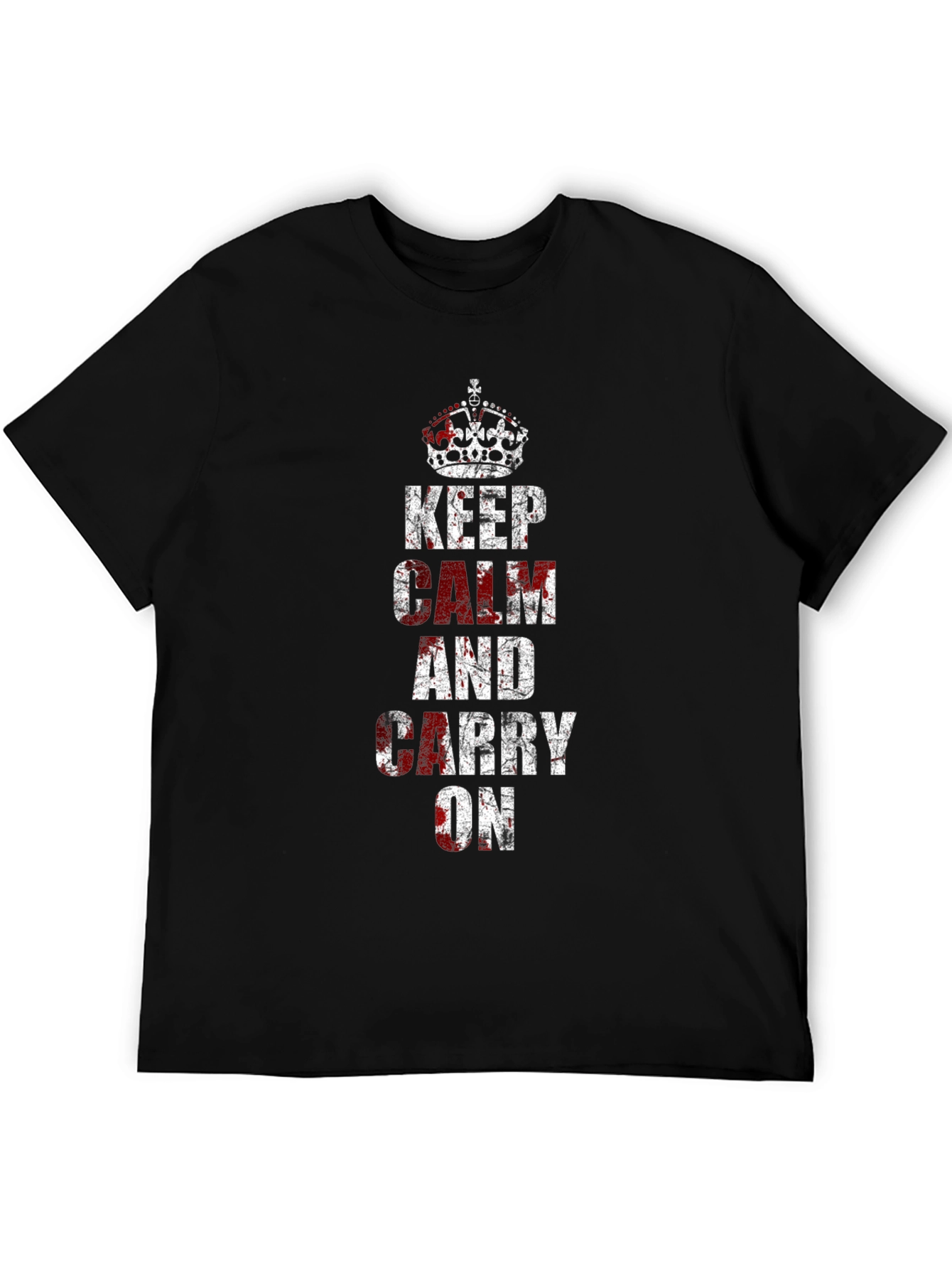 Black Keep Calm Novelty Graphic T-Shirt view 5