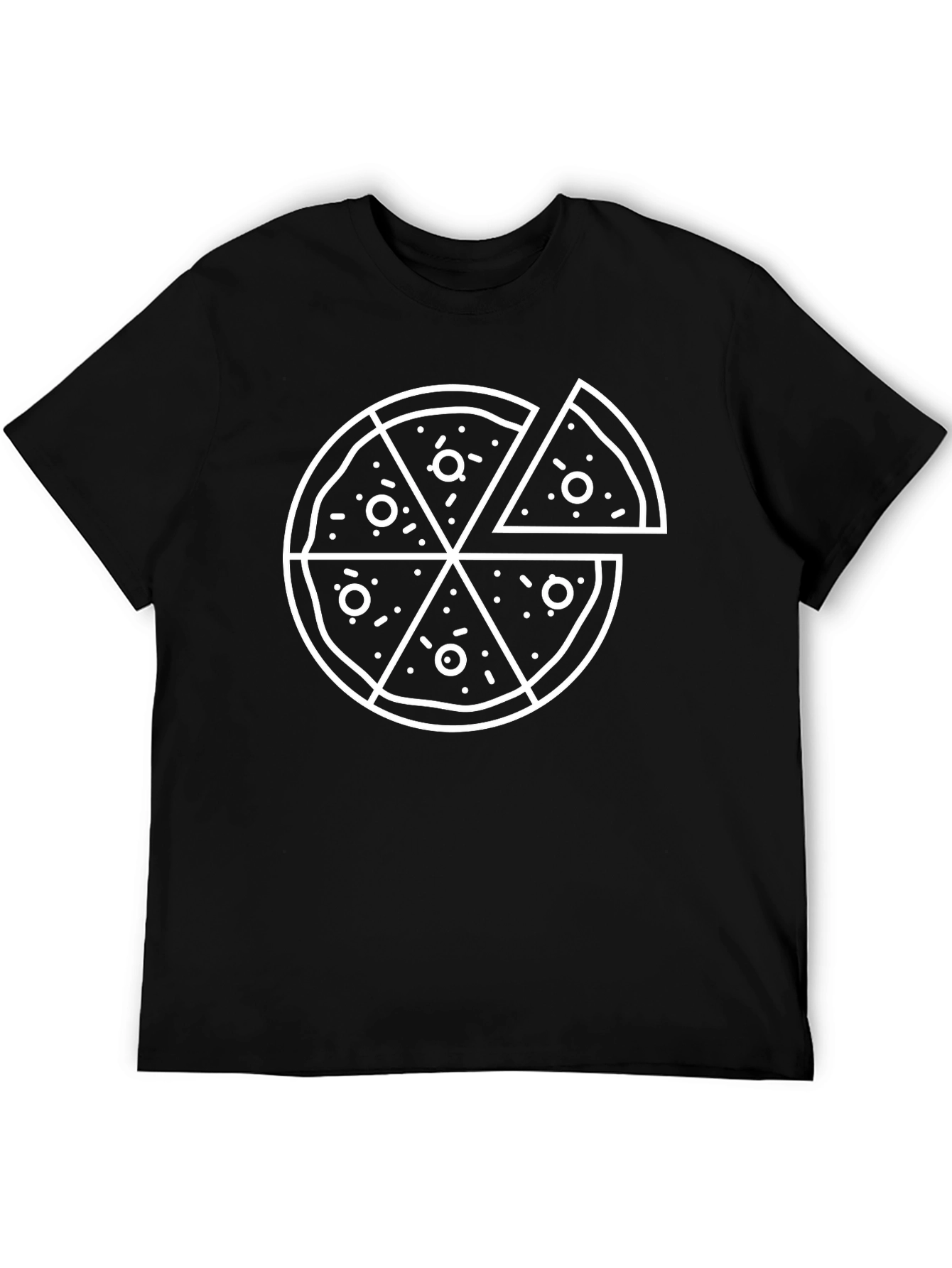Black Pizza Slice Graphic T-Shirt - Casual Crew Neck Tee view 5