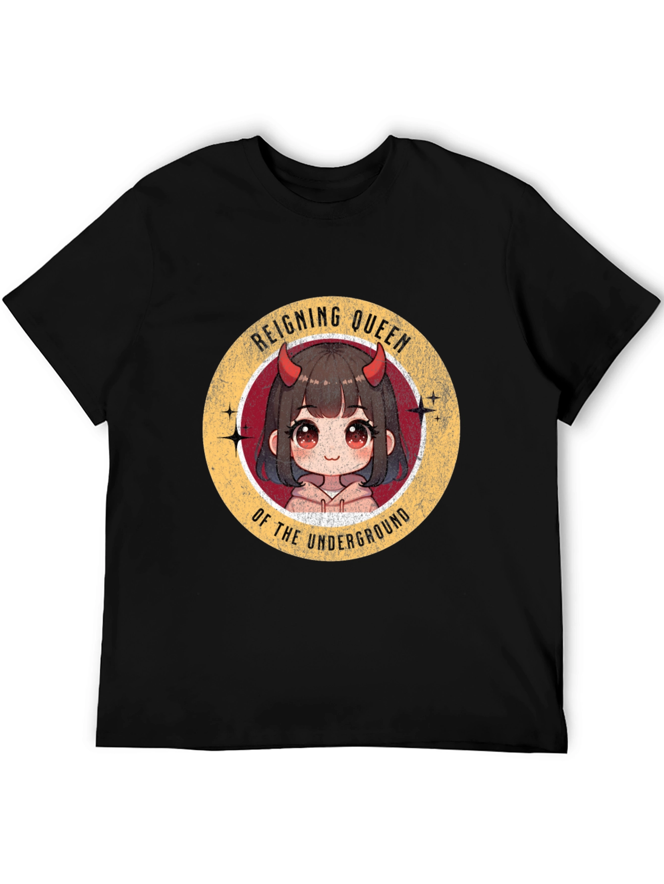 Black Reigning Queen Underground Anime T-Shirt view 5