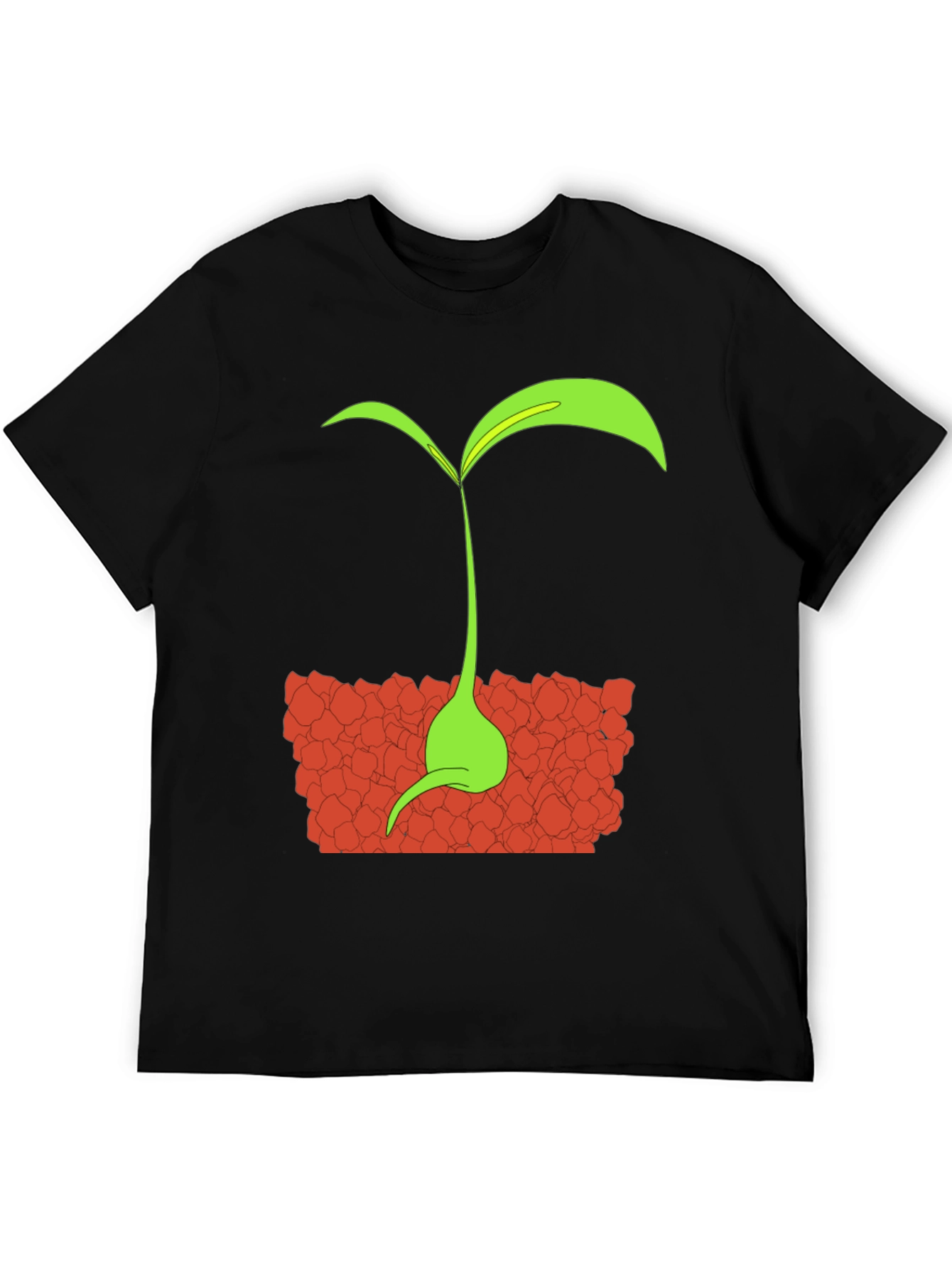 Black Sprout Graphic Tee - Black Cotton T-Shirt view 5