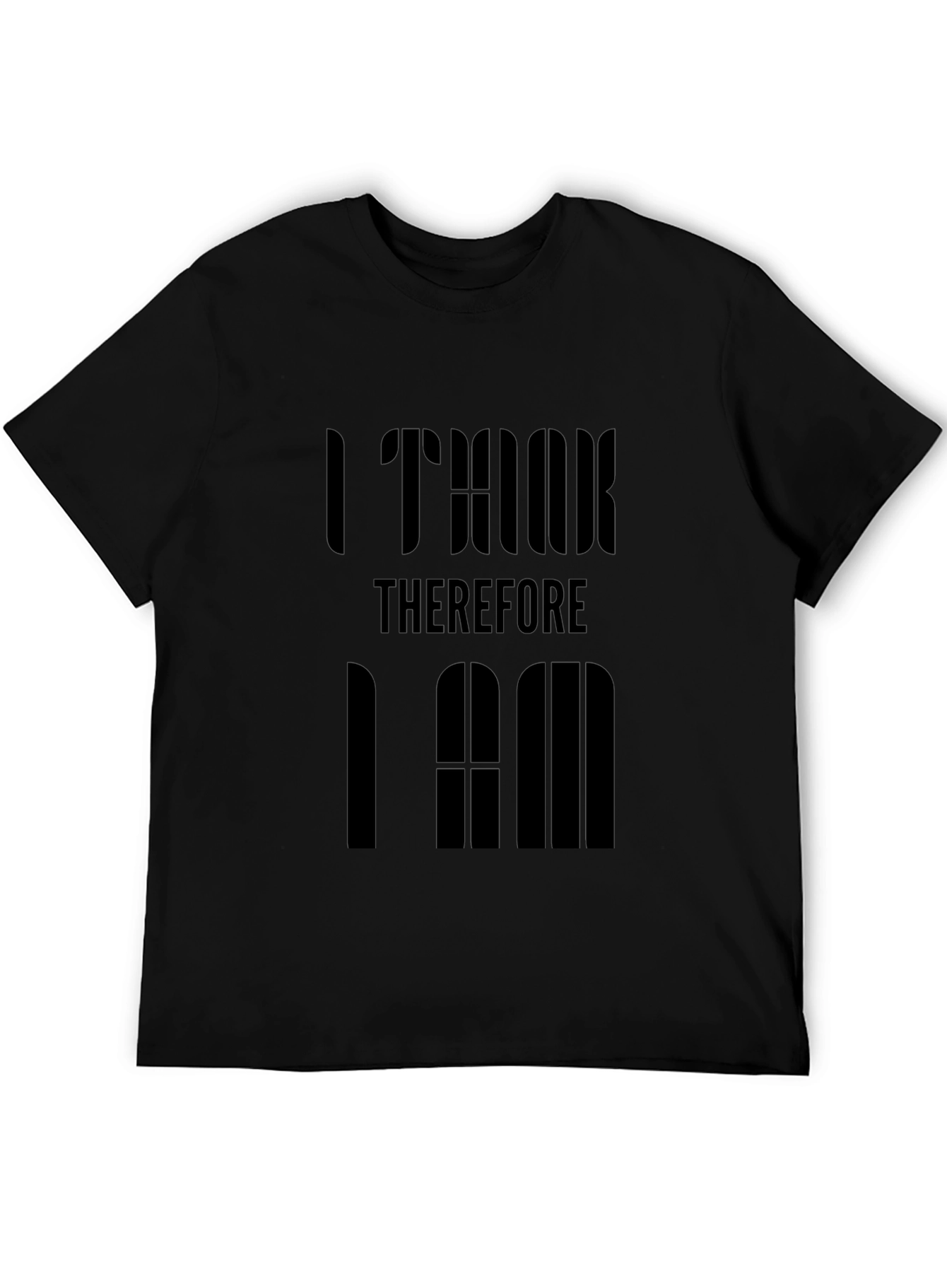Black I Think Therefore I Am Graphic T-Shirt - Black view 5
