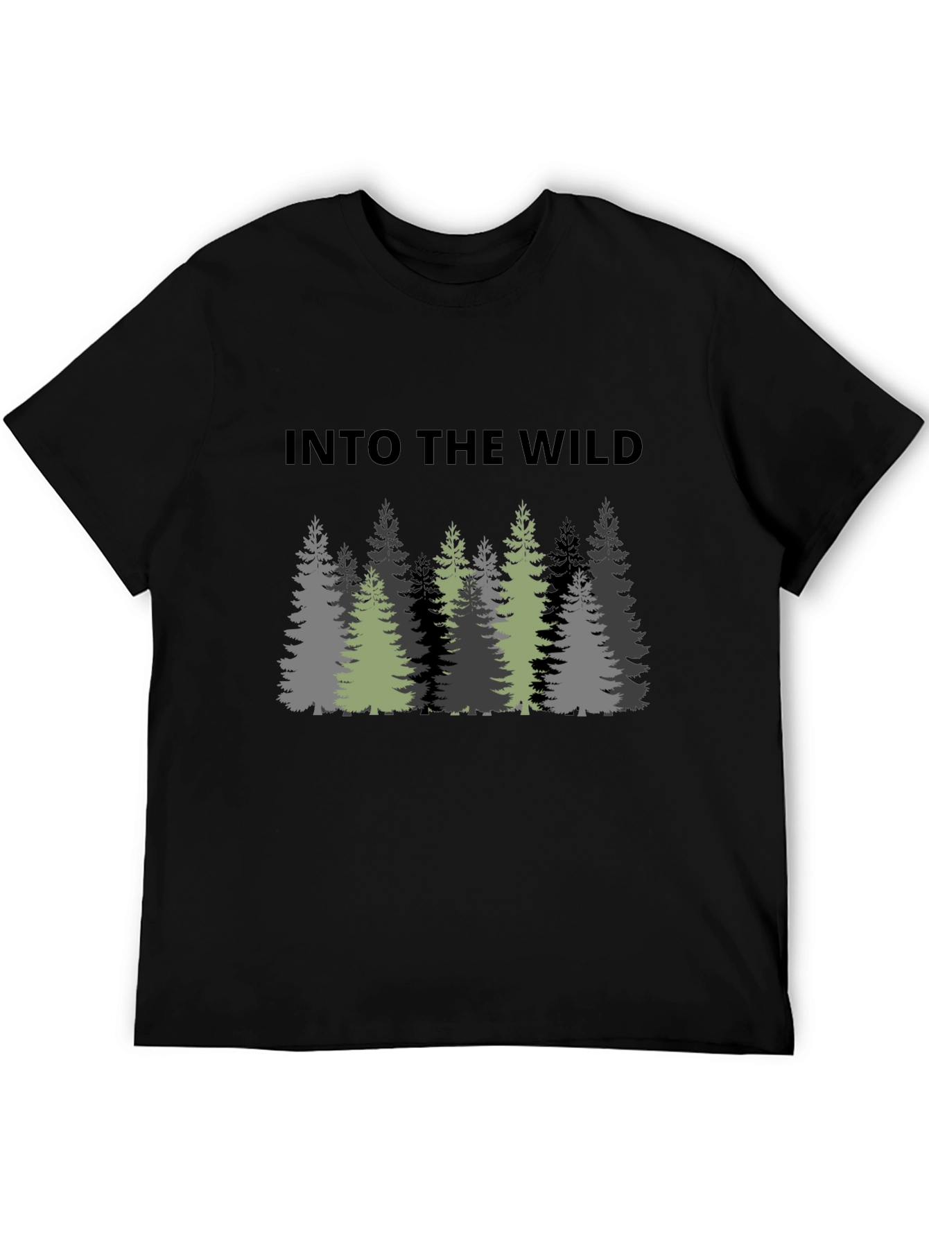 Black Into The Wild Graphic Print Black T-Shirt view 5