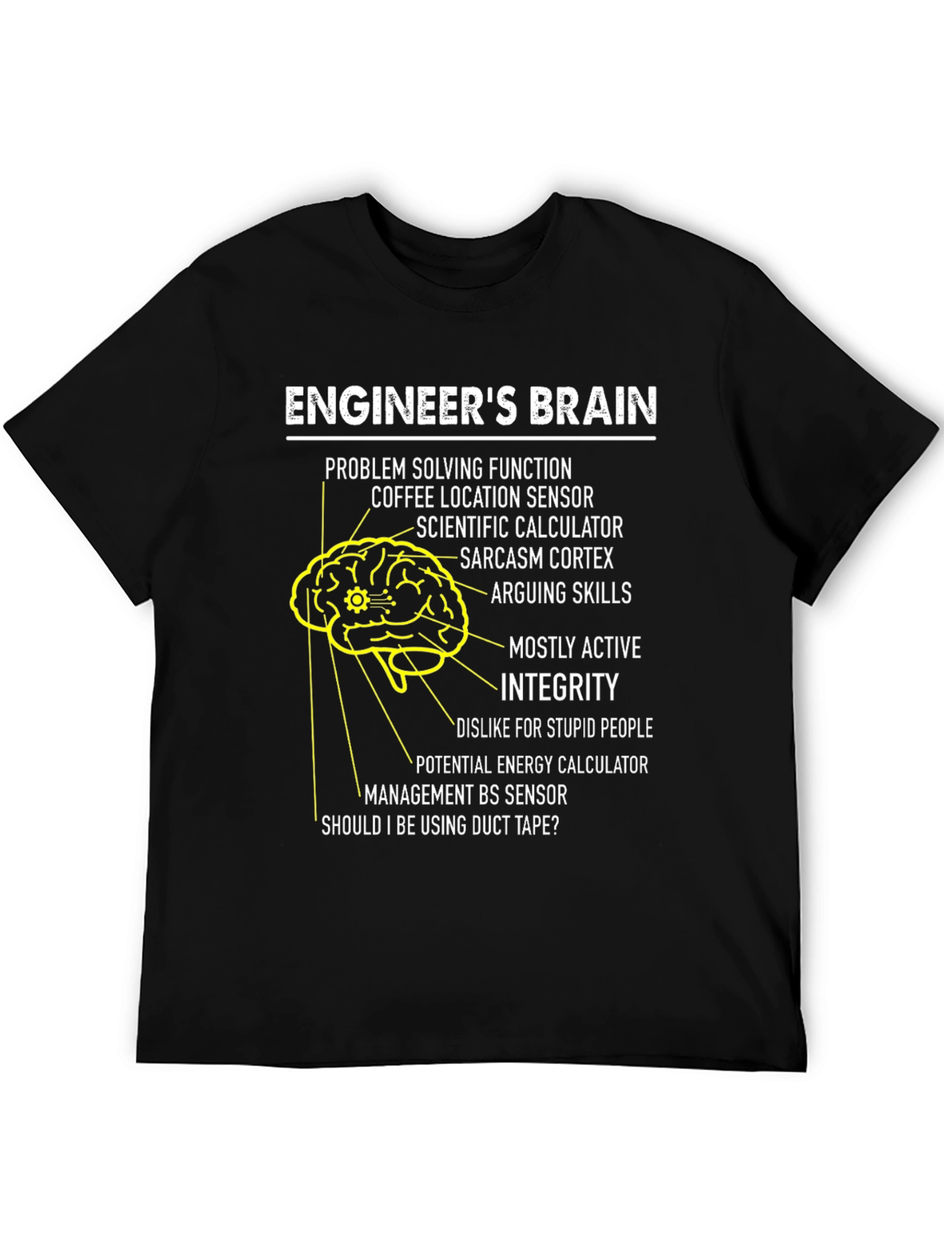 Black Engineer's Brain T-Shirt: Problem Solving Humor view 5
