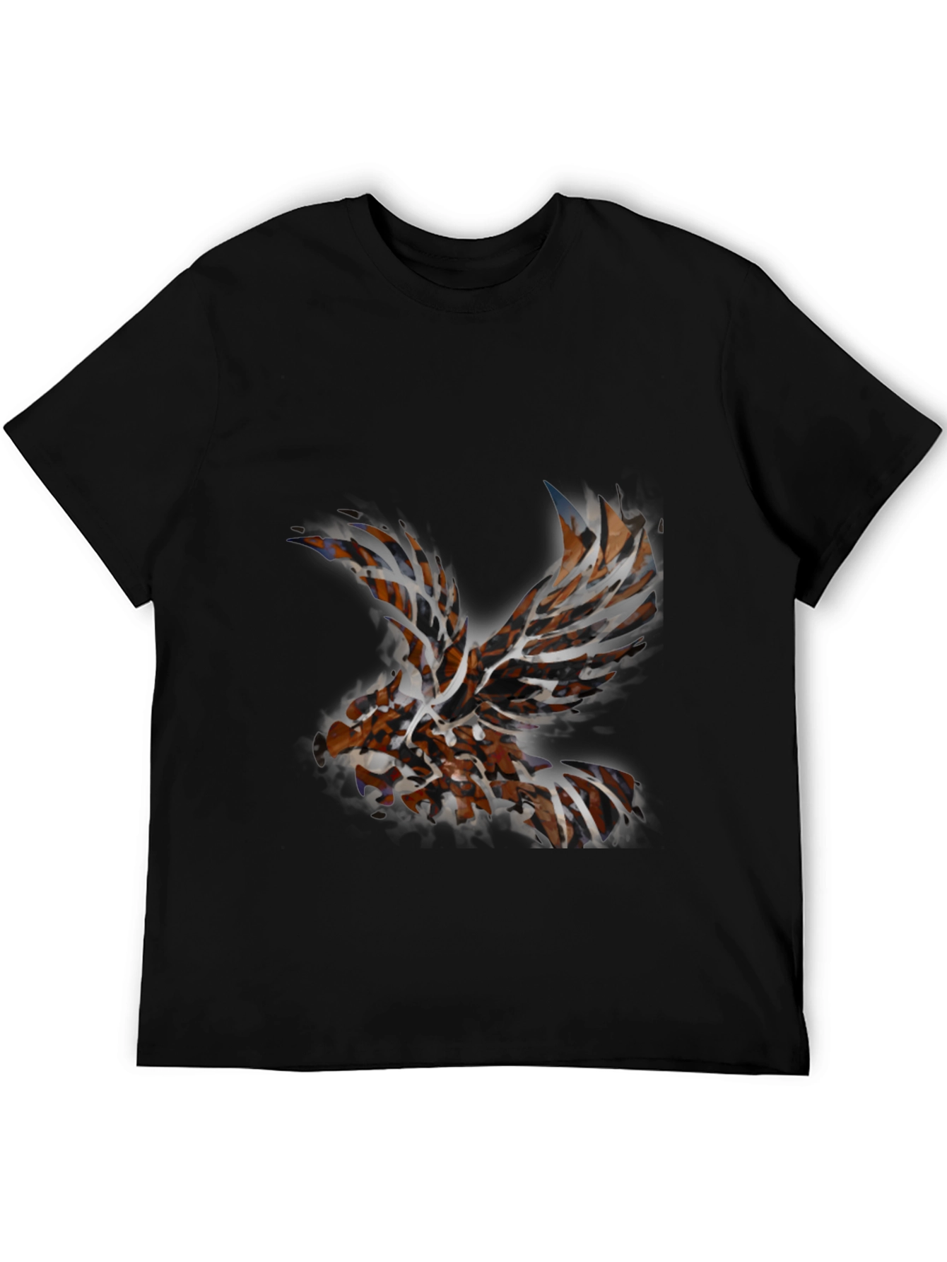Black Abstract Eagle Graphic Tee view 5