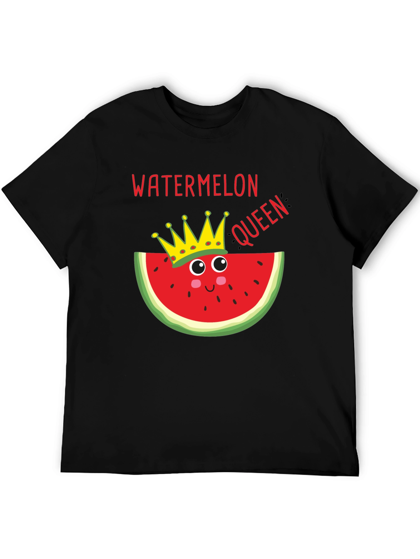 Black Watermelon Queen T-Shirt - Funny Summer Tee view 5