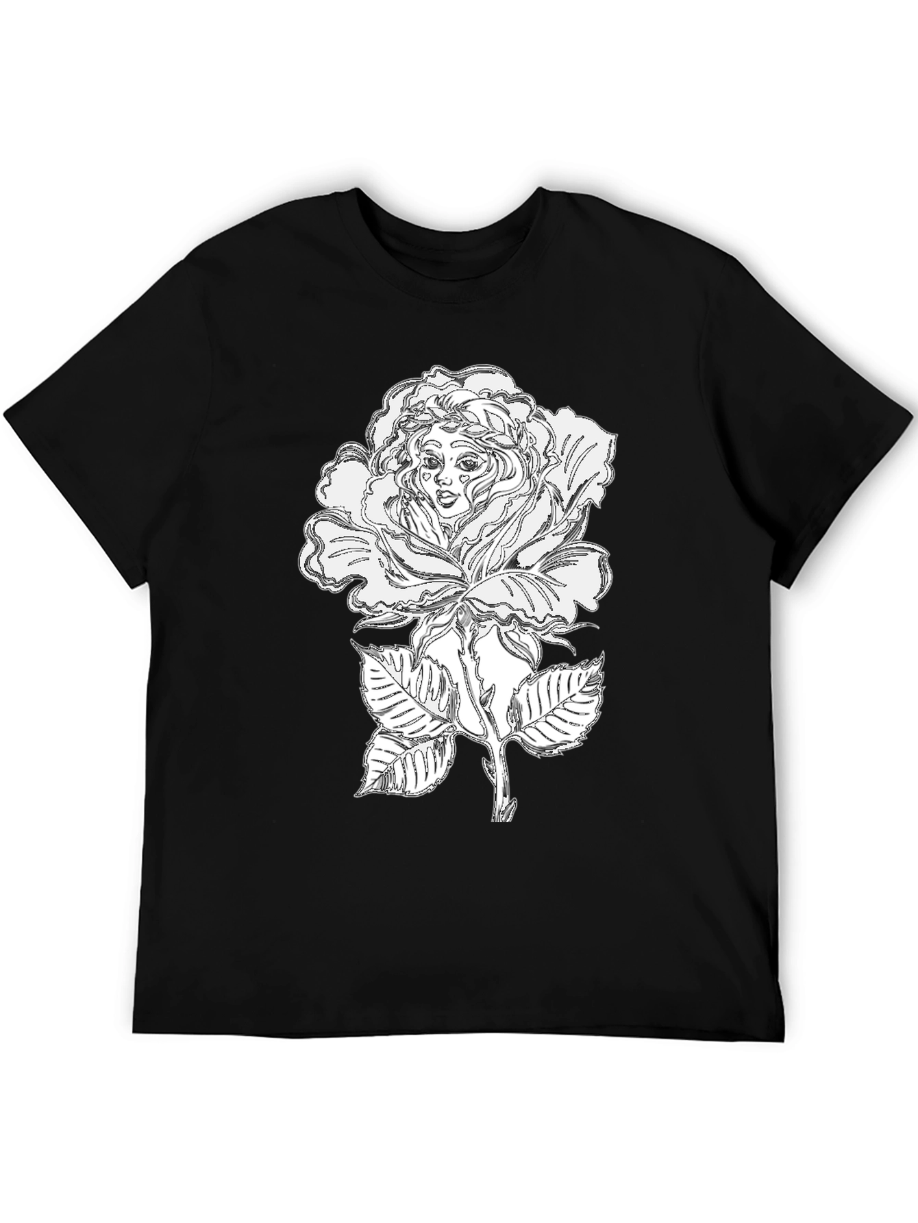 Black Black Rose Woman Tee - Unique Graphic T-Shirt view 5