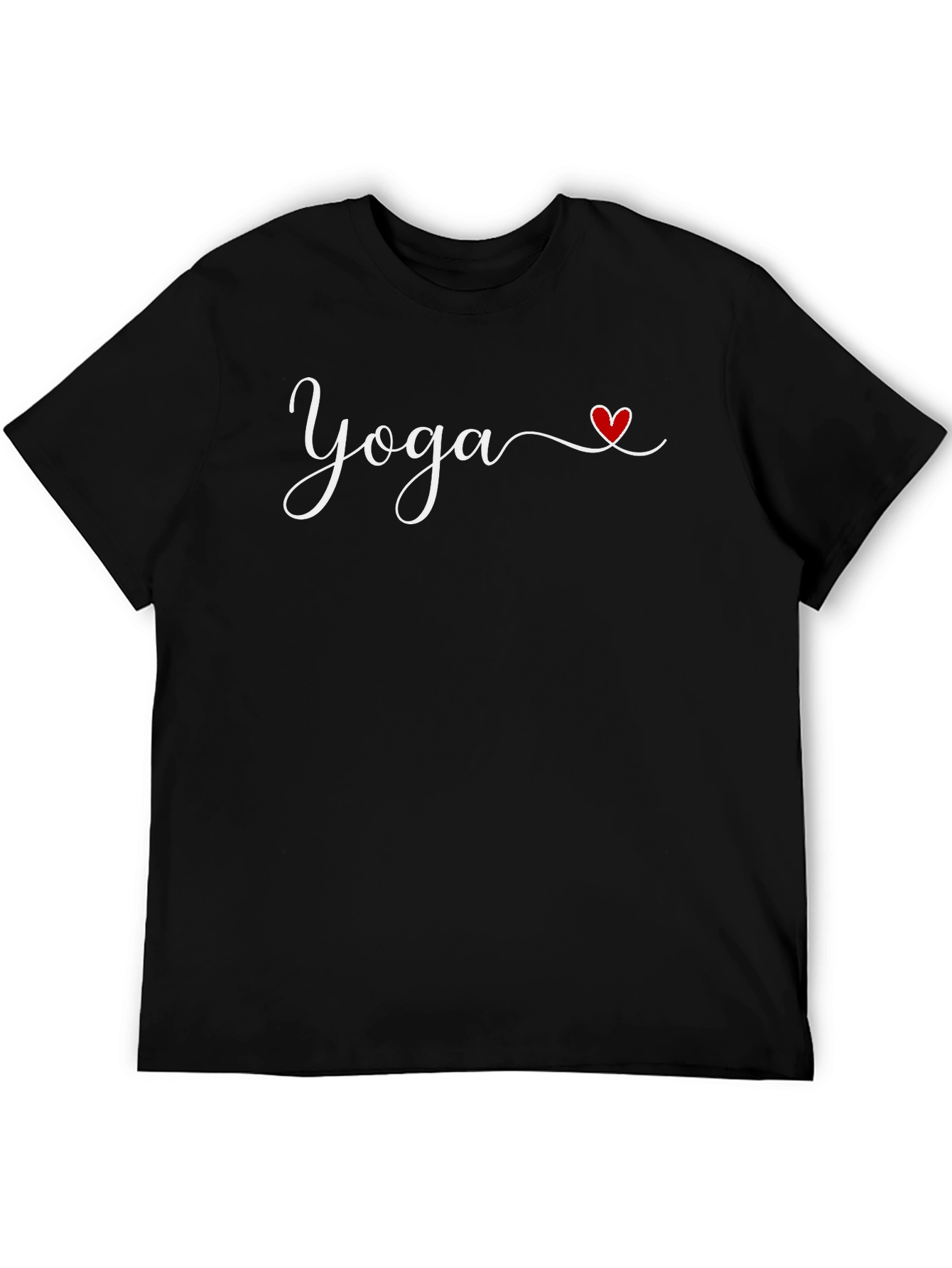 Black Yoga Heart T-Shirt - Soft Cotton Blend Tee view 5