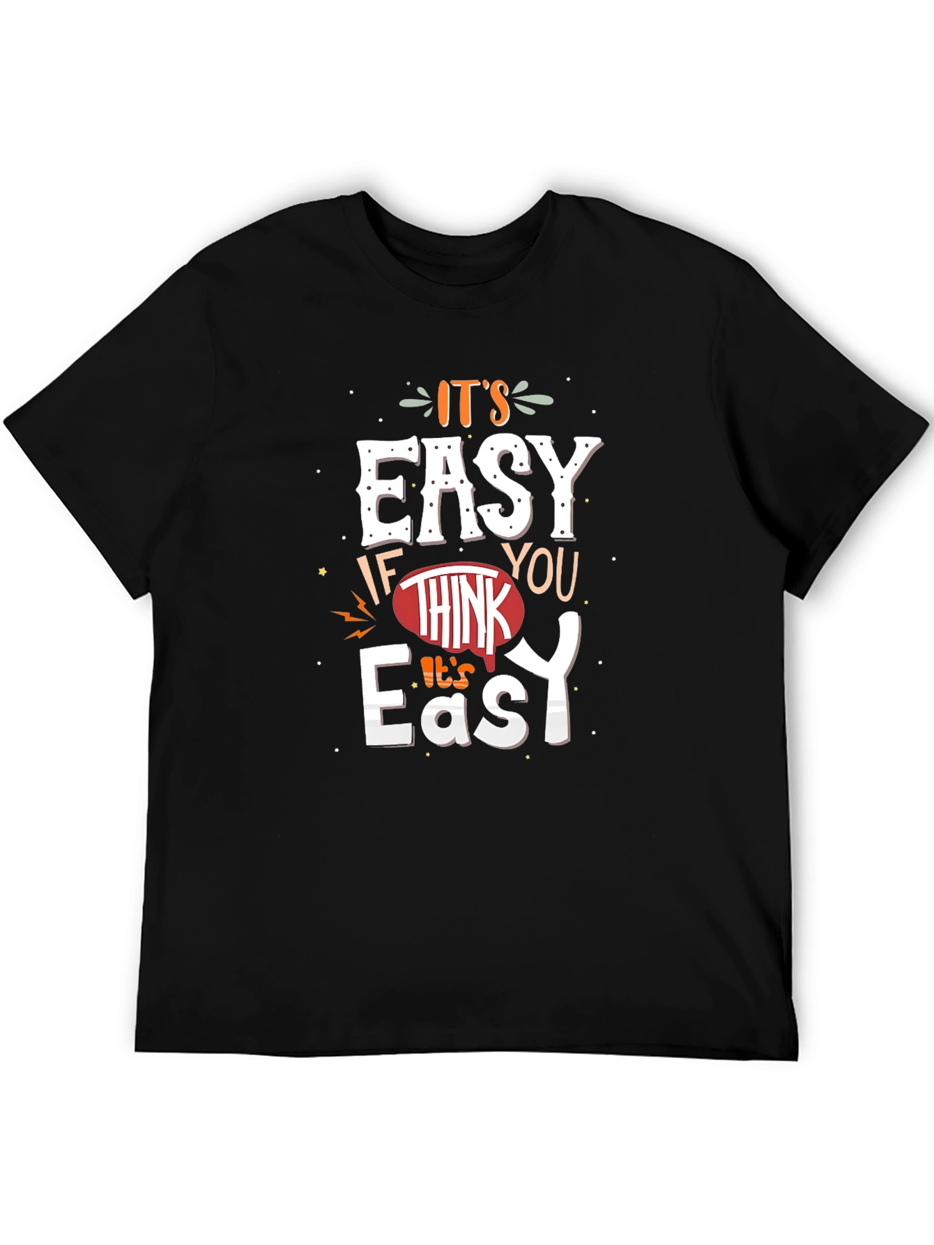 Black It's Easy T-Shirt Graphic Tee Unisex Cotton view 5