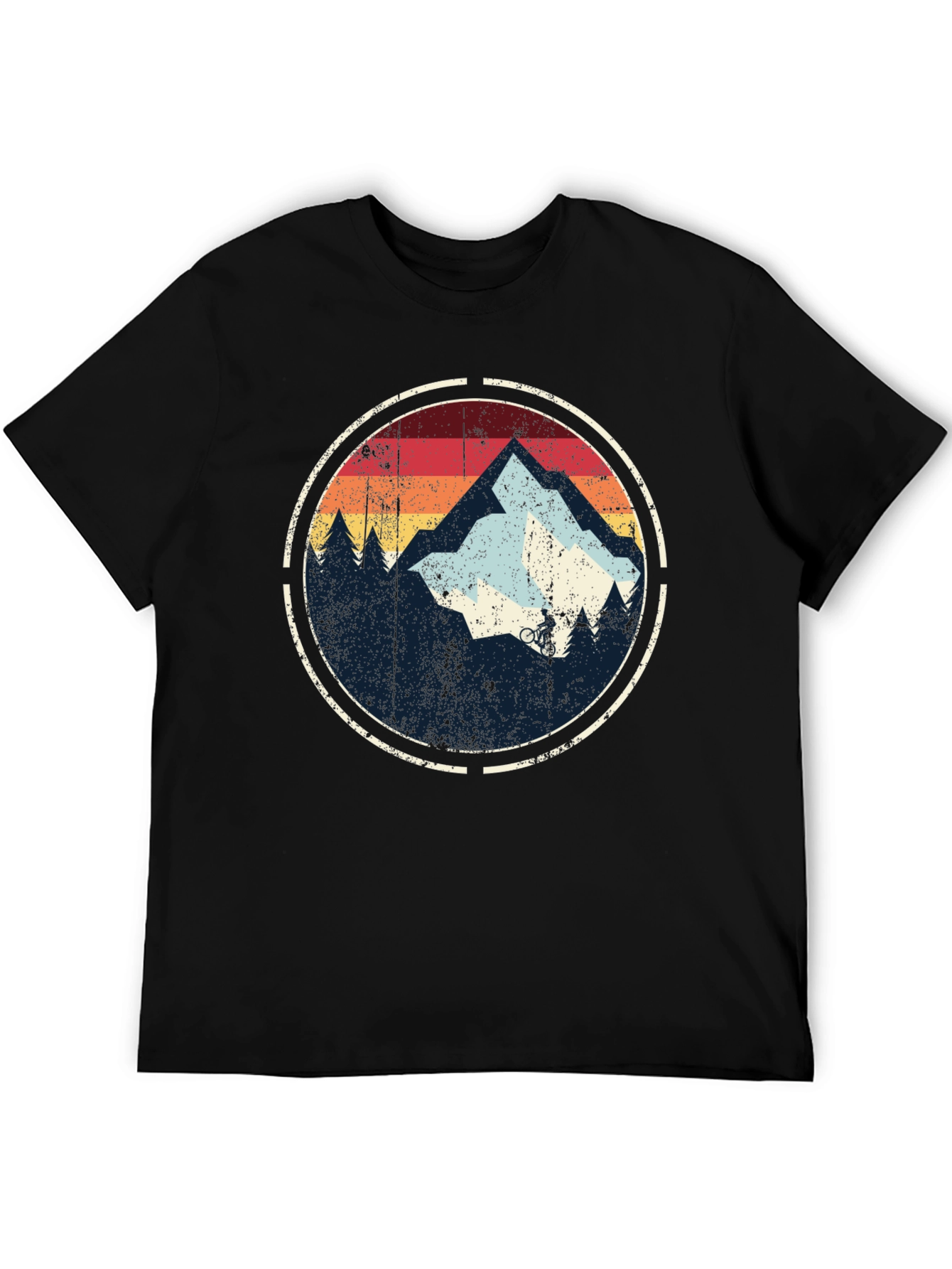 Black Mountain Biking Retro Graphic T-Shirt view 5
