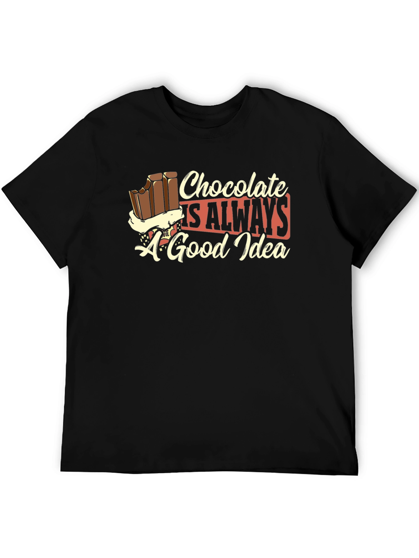 Black Chocolate is Always a Good Idea Black T-Shirt view 5