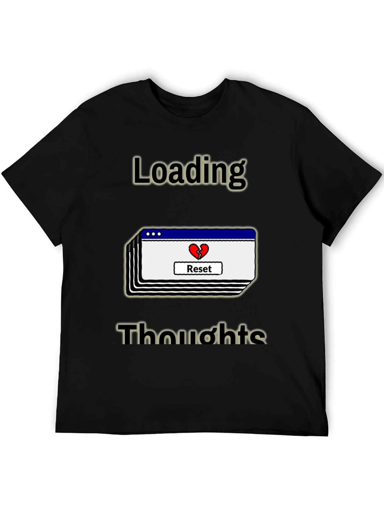 Black Loading Thoughts Graphic Tee - Reset Your Mind view 5