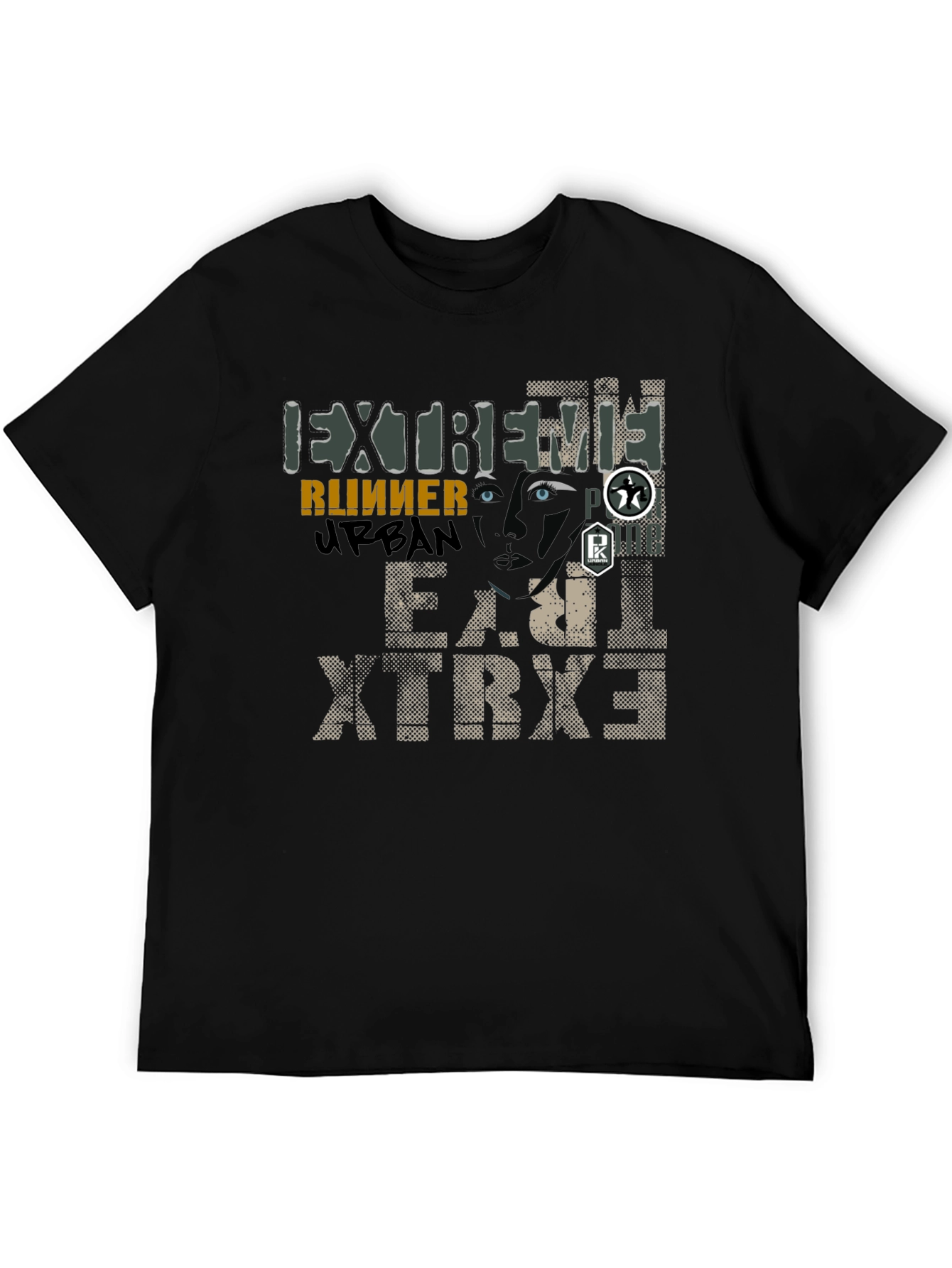 Black Extreme Runner Urban Graphic Print T-Shirt view 5